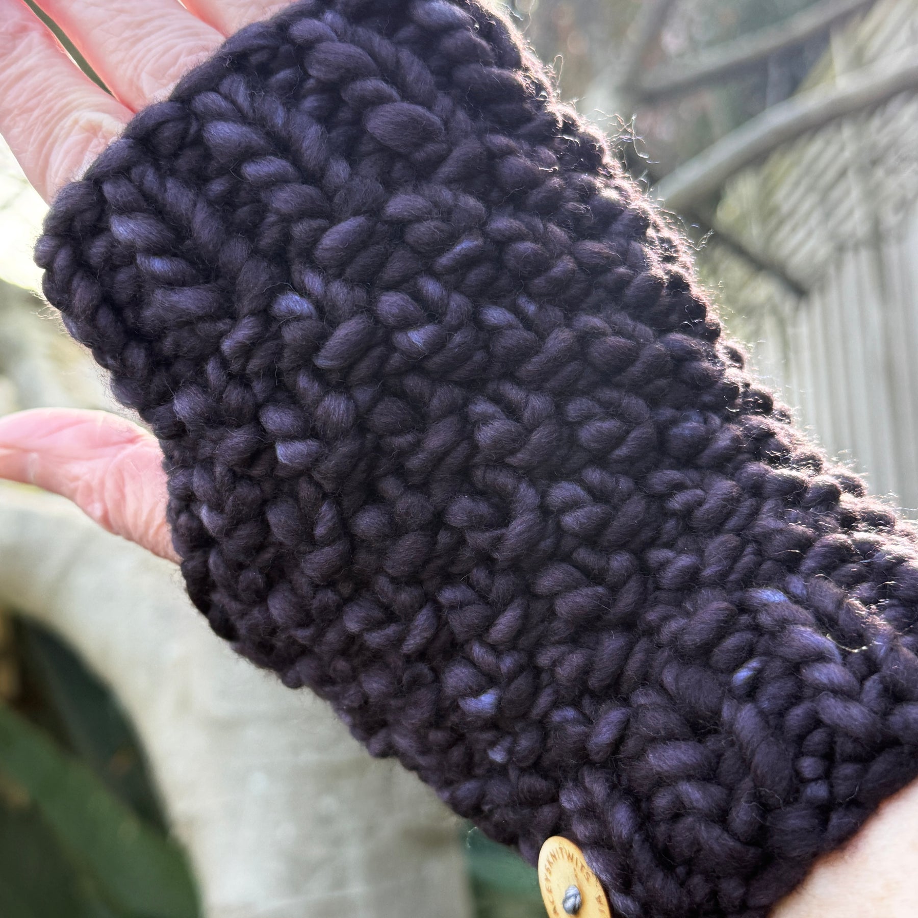 Hand Knitted Handwarmers, Charcoal Grey Merino Fingerless Gloves