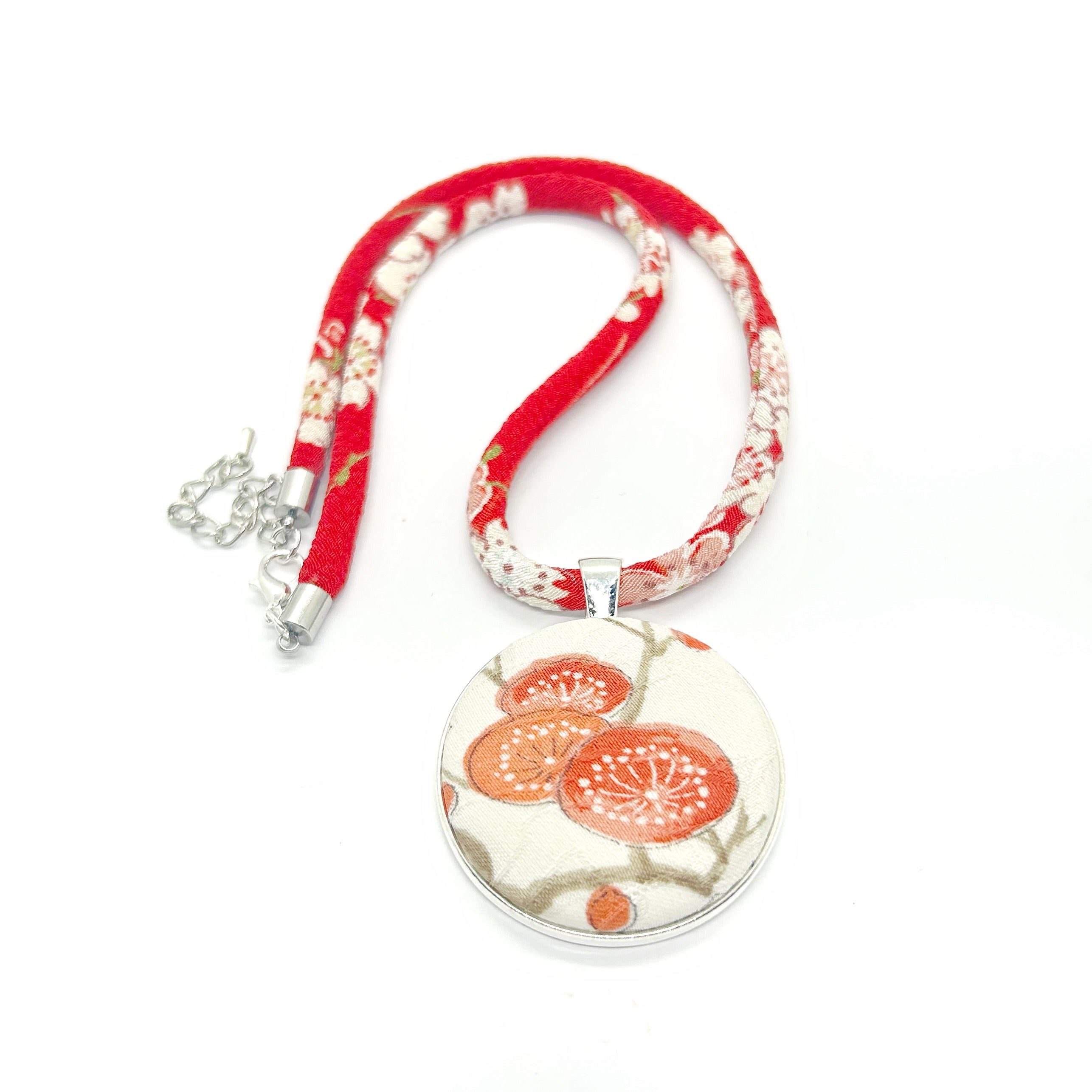 Kimono Pendant Necklace - Ume Red