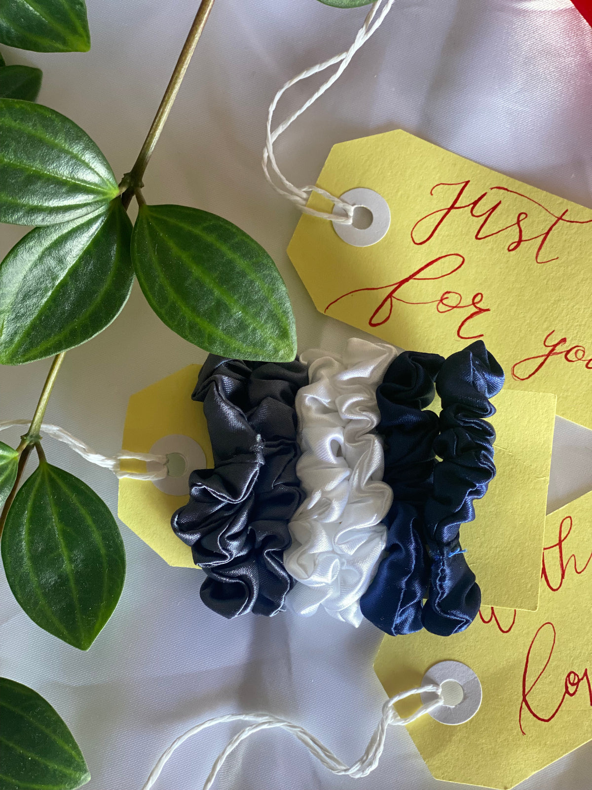 Mini School Satin Scrunchies | Set of 6