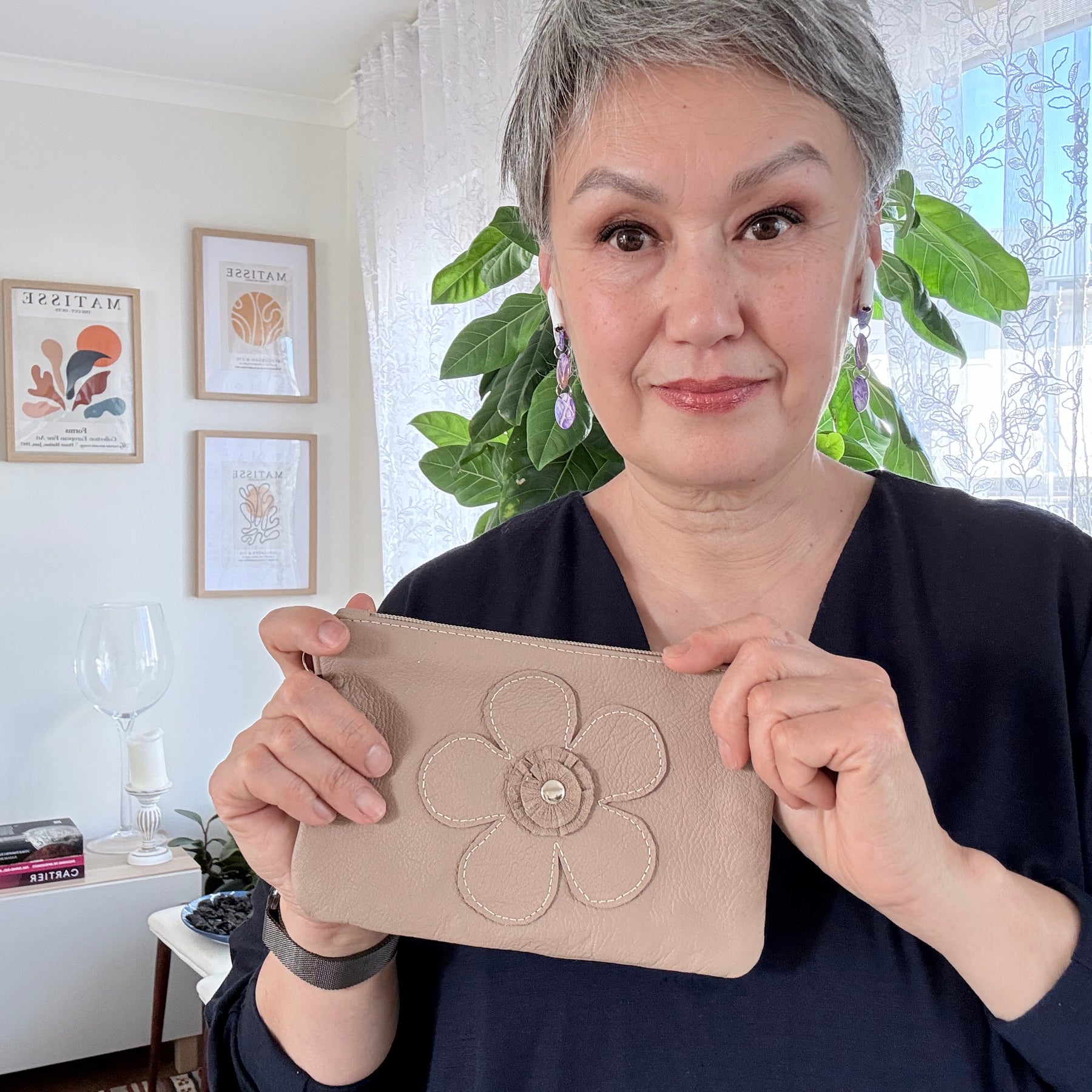 Kangaroo Leather pouch / makeup bag / wallet