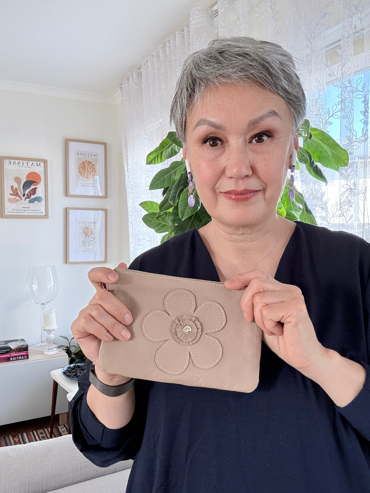 Kangaroo Leather pouch / makeup bag / wallet