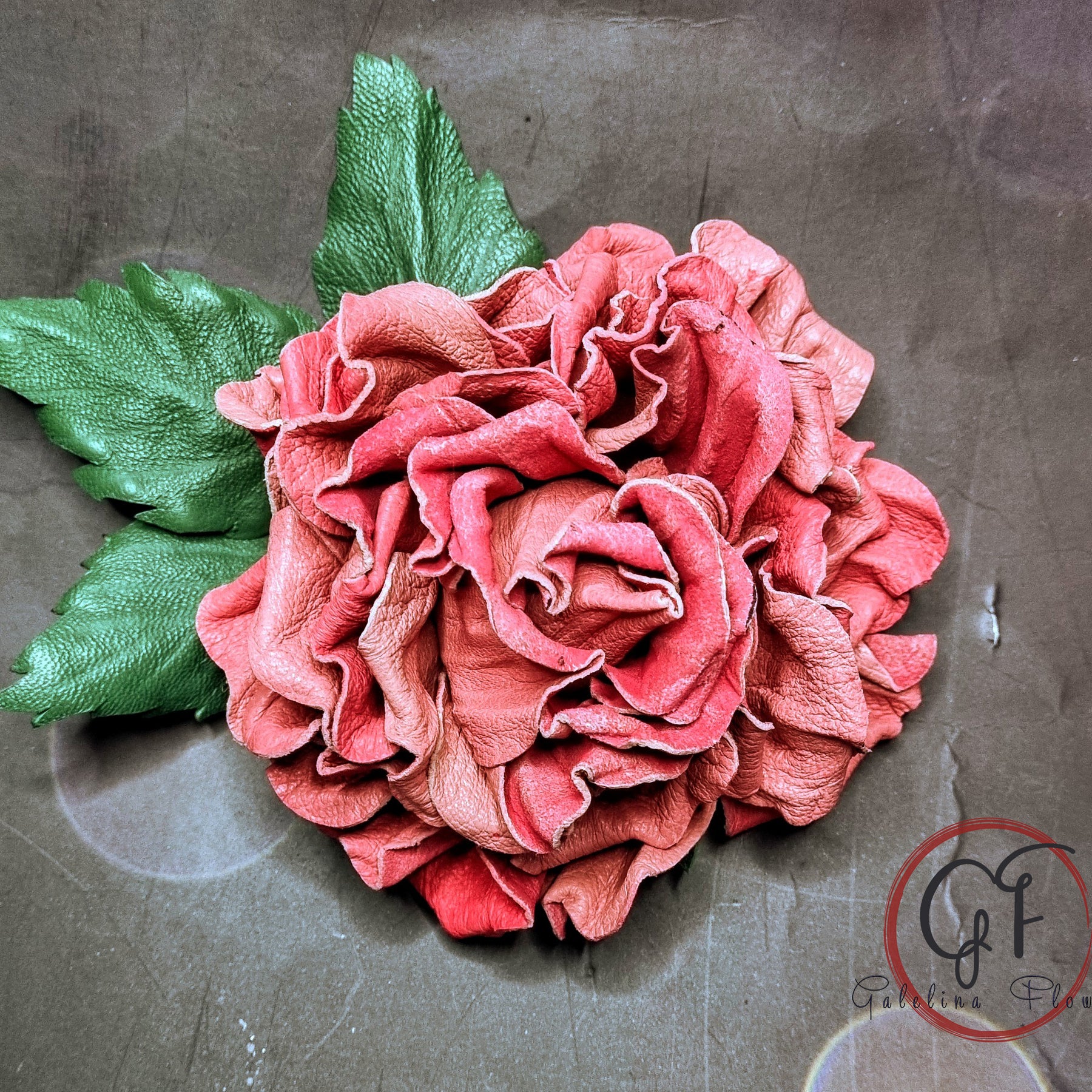 LEATHER dark pink ROSE " Blush Garden", corsage flower, pin brooch flower,  hair hat clip .