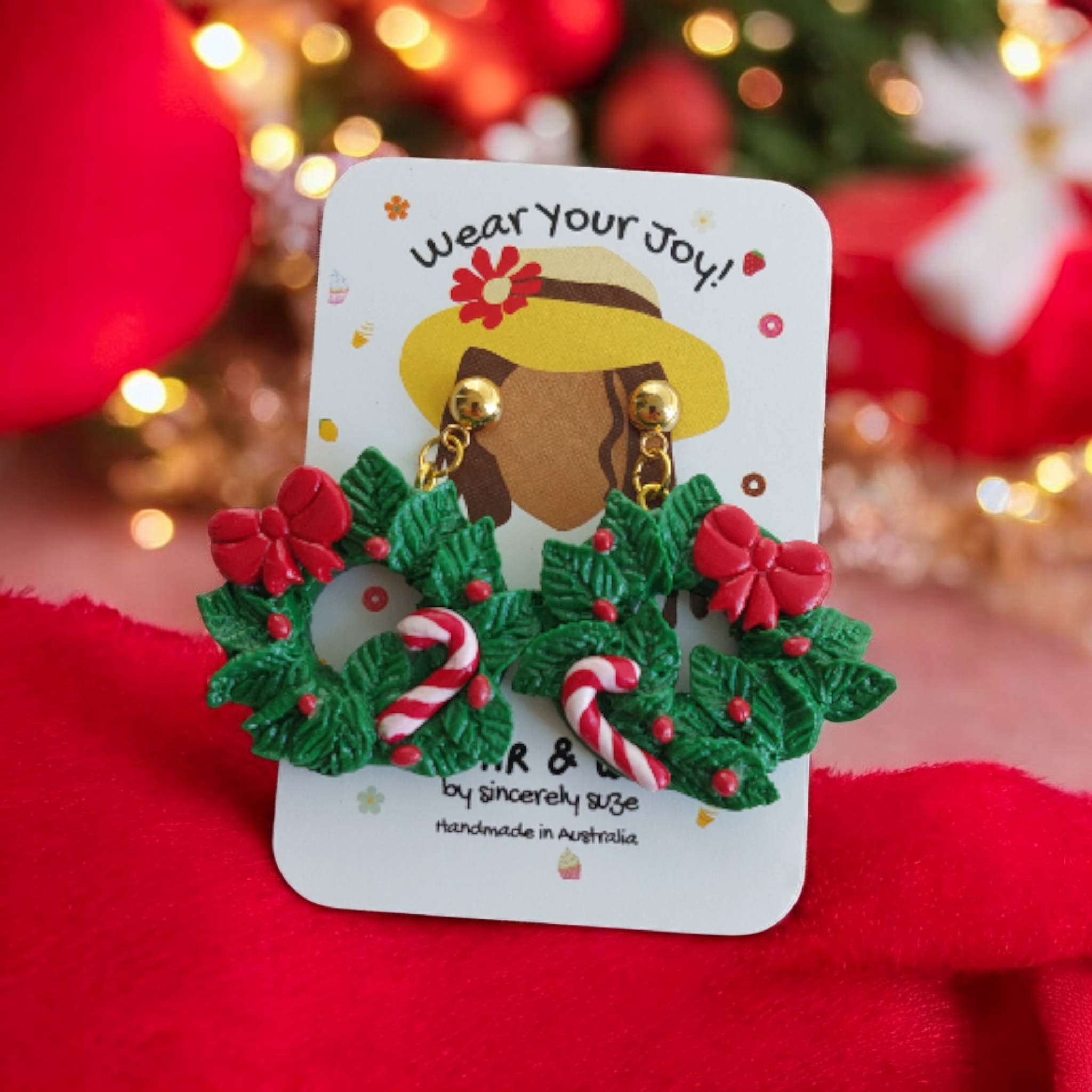 Polymer Clay Earrings  - Holiday Dangles Collection