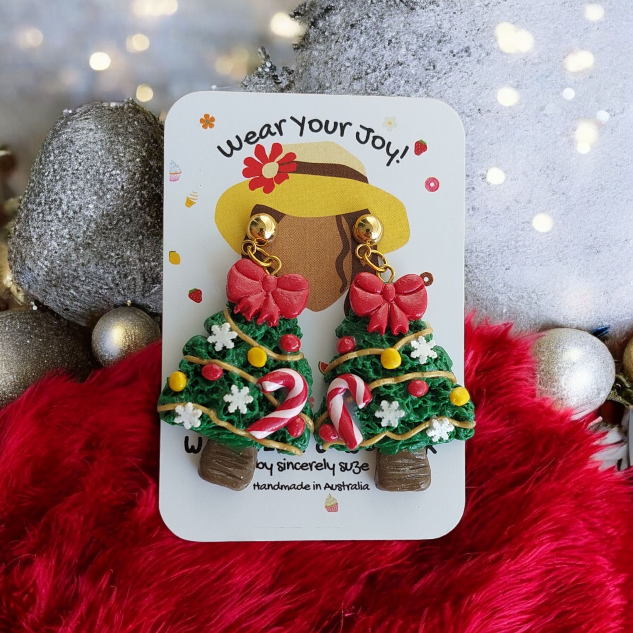 Polymer Clay Earrings  - Holiday Dangles Collection