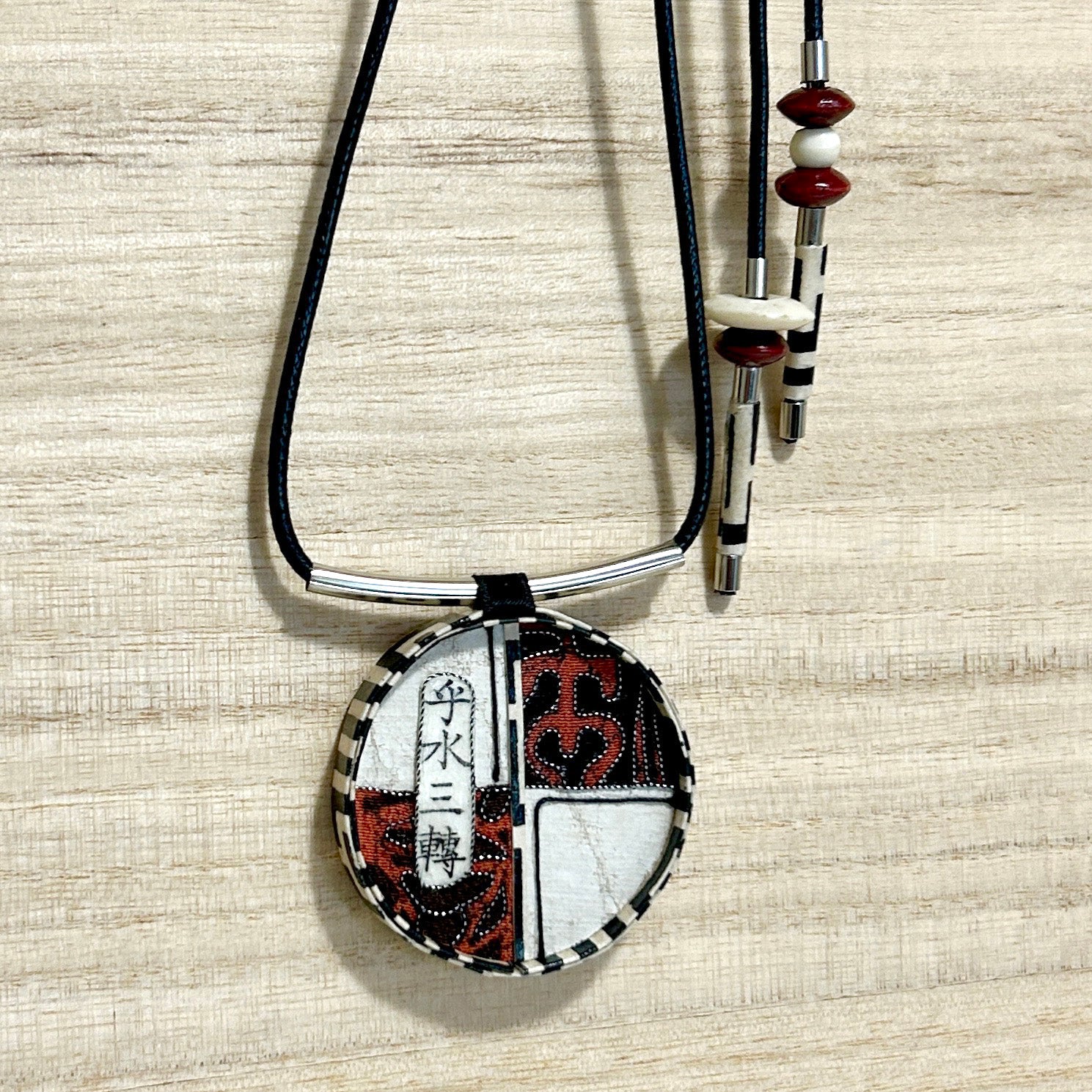 Pendant Necklace - Double Sided Design Japanese Inspired - APE-49