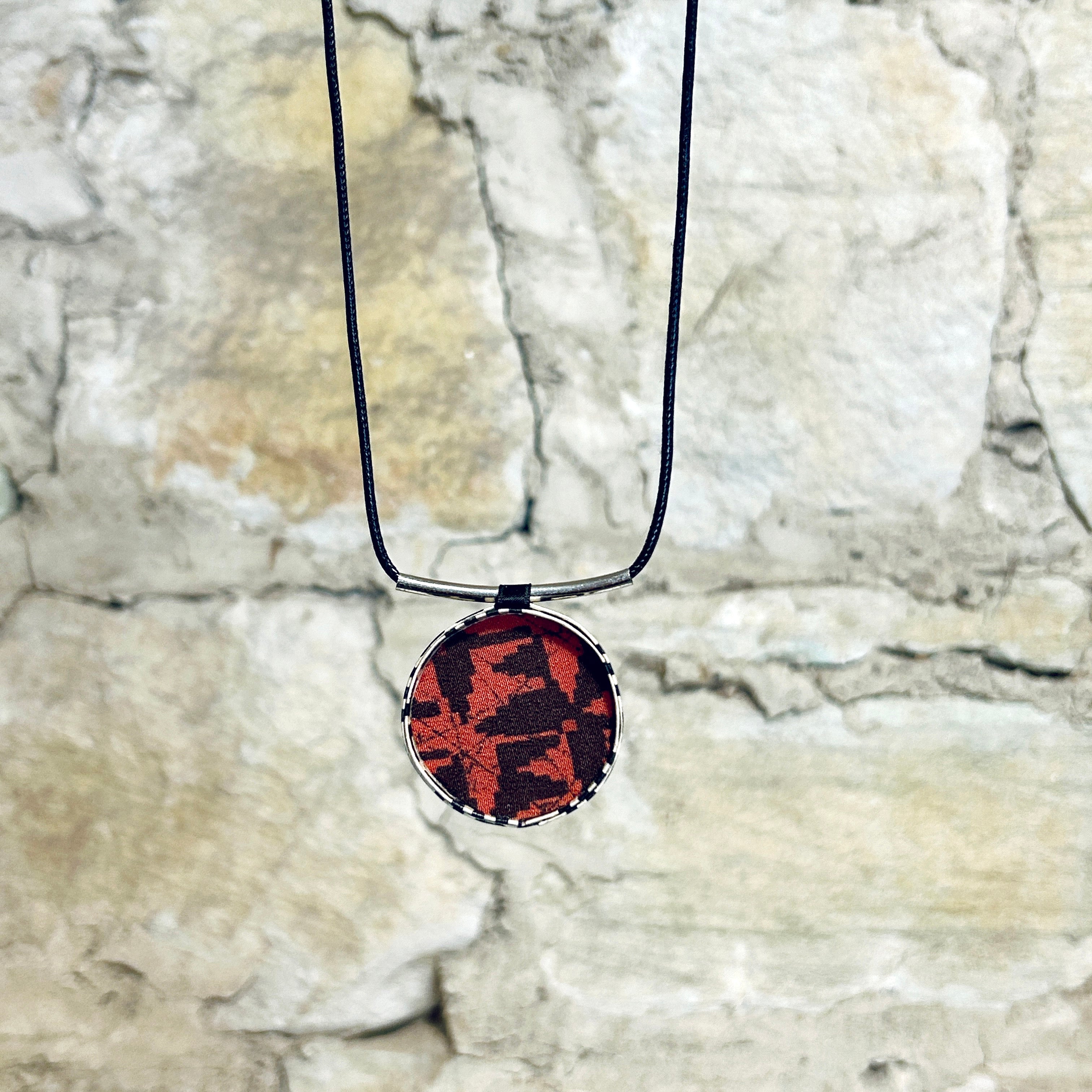 Pendant Necklace - Double Sided Design Japanese Inspired - APE-49
