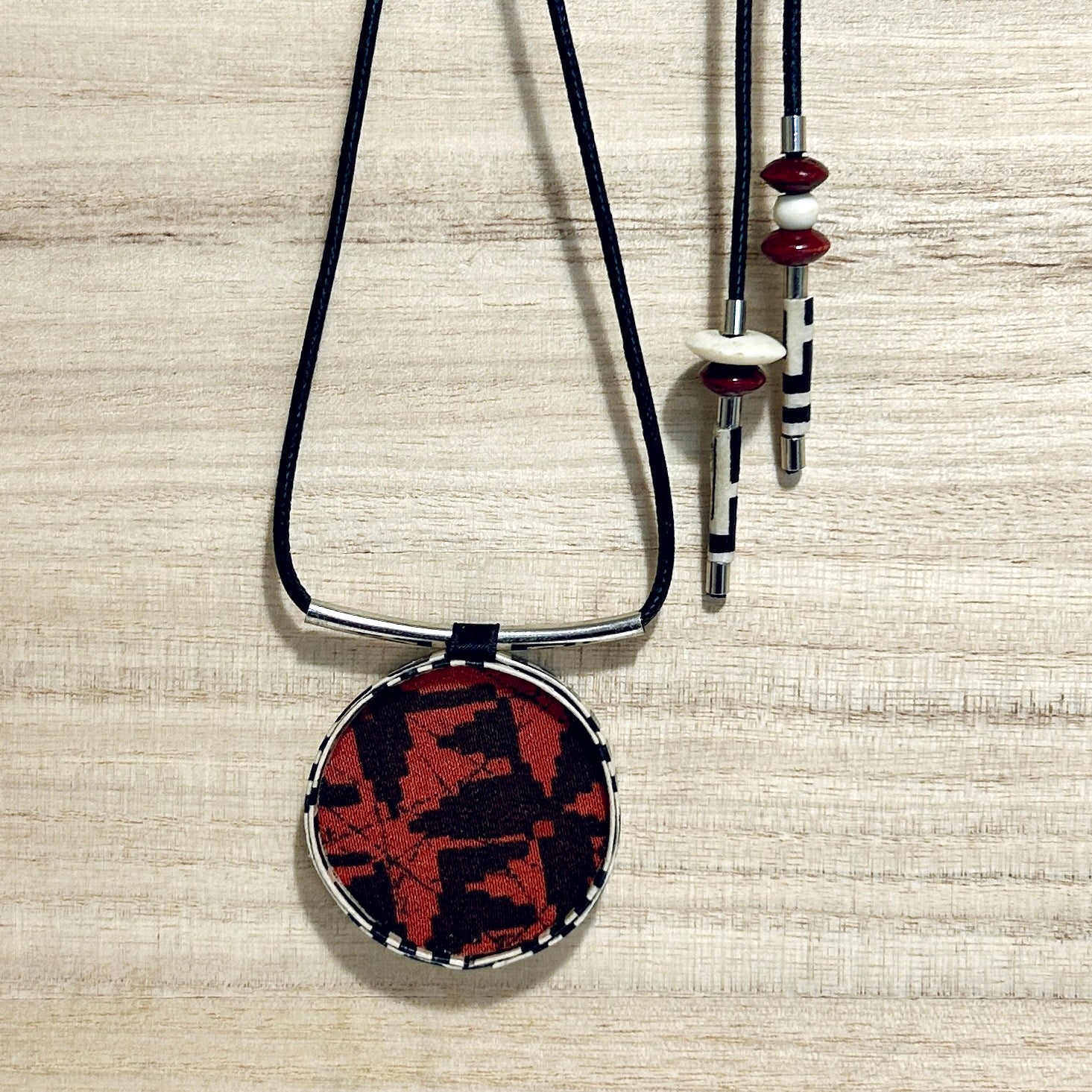 Pendant Necklace - Double Sided Design Japanese Inspired - APE-49