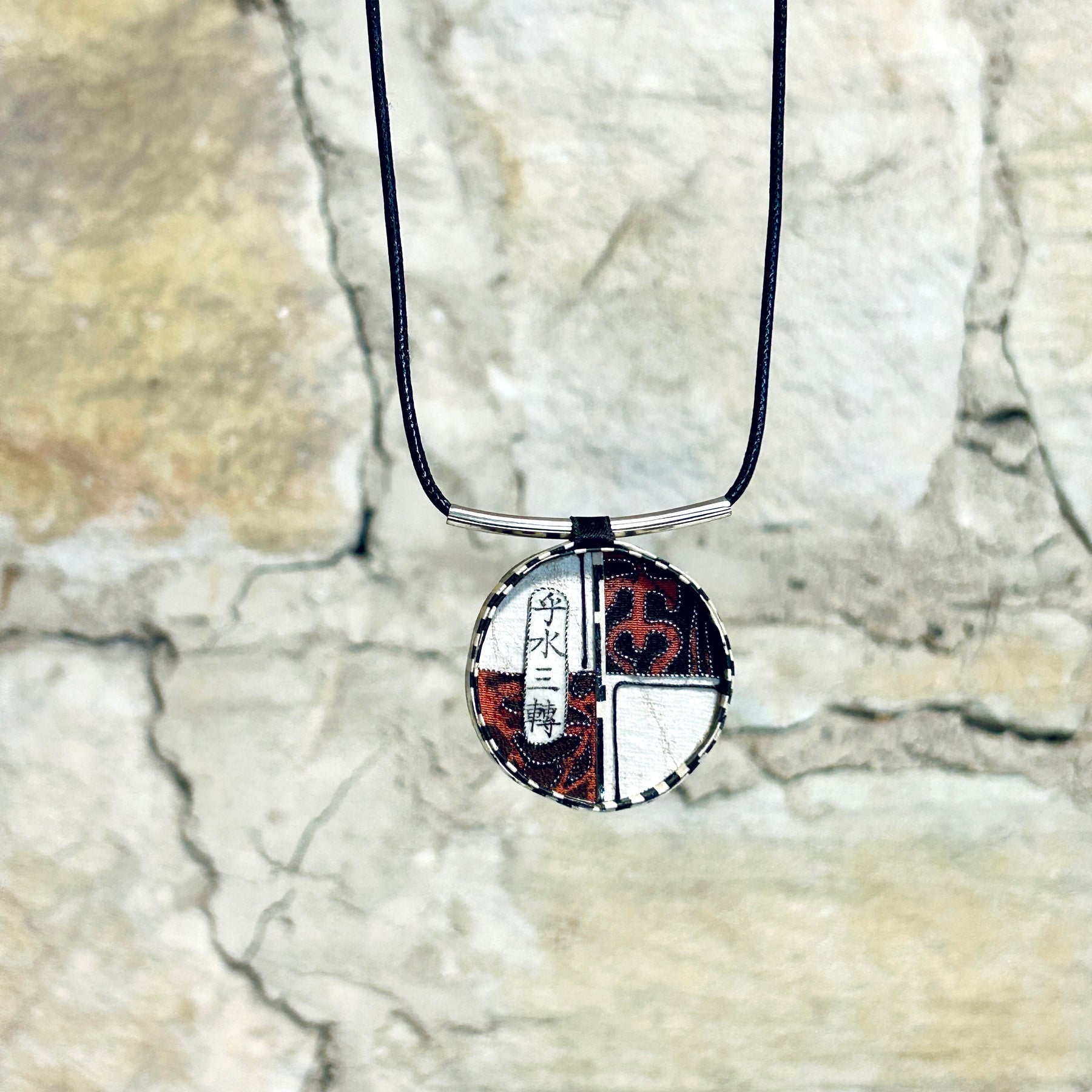 Pendant Necklace - Double Sided Design Japanese Inspired - APE-49