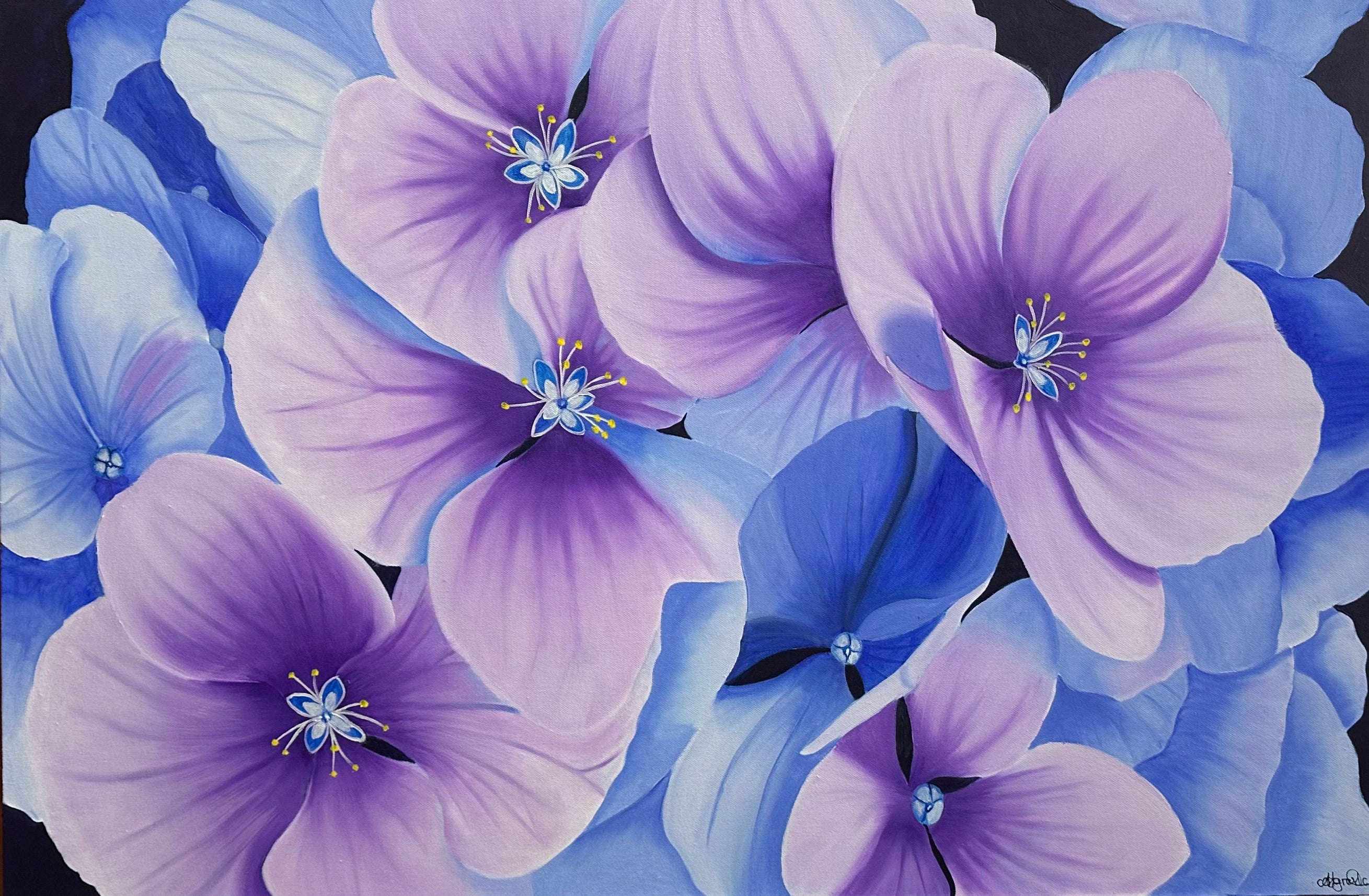 'Serena' - Original Oil Painting - Hand Painted - Hydrangea