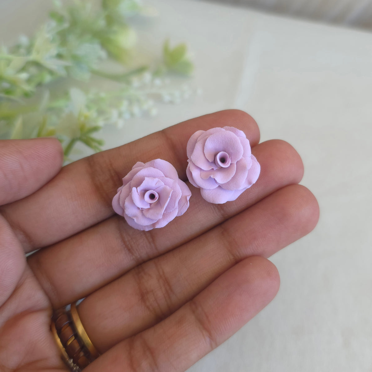 Blush Rose Polymer Clay Earrings | Handmade Floral Studs & Dangles | Romantic Flower Jewellery | Gift for Her