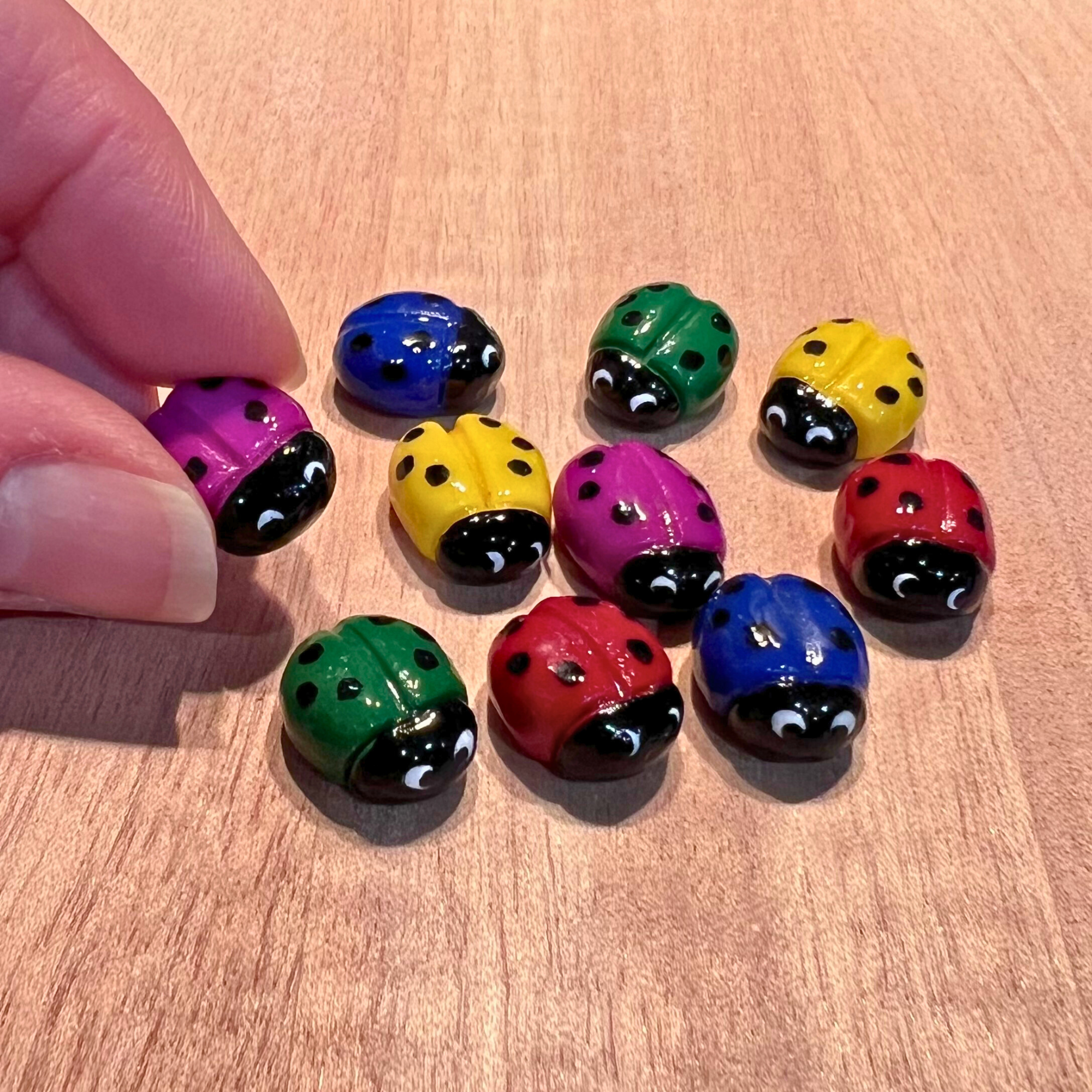 Ladybugs - polymer clay set of 10
