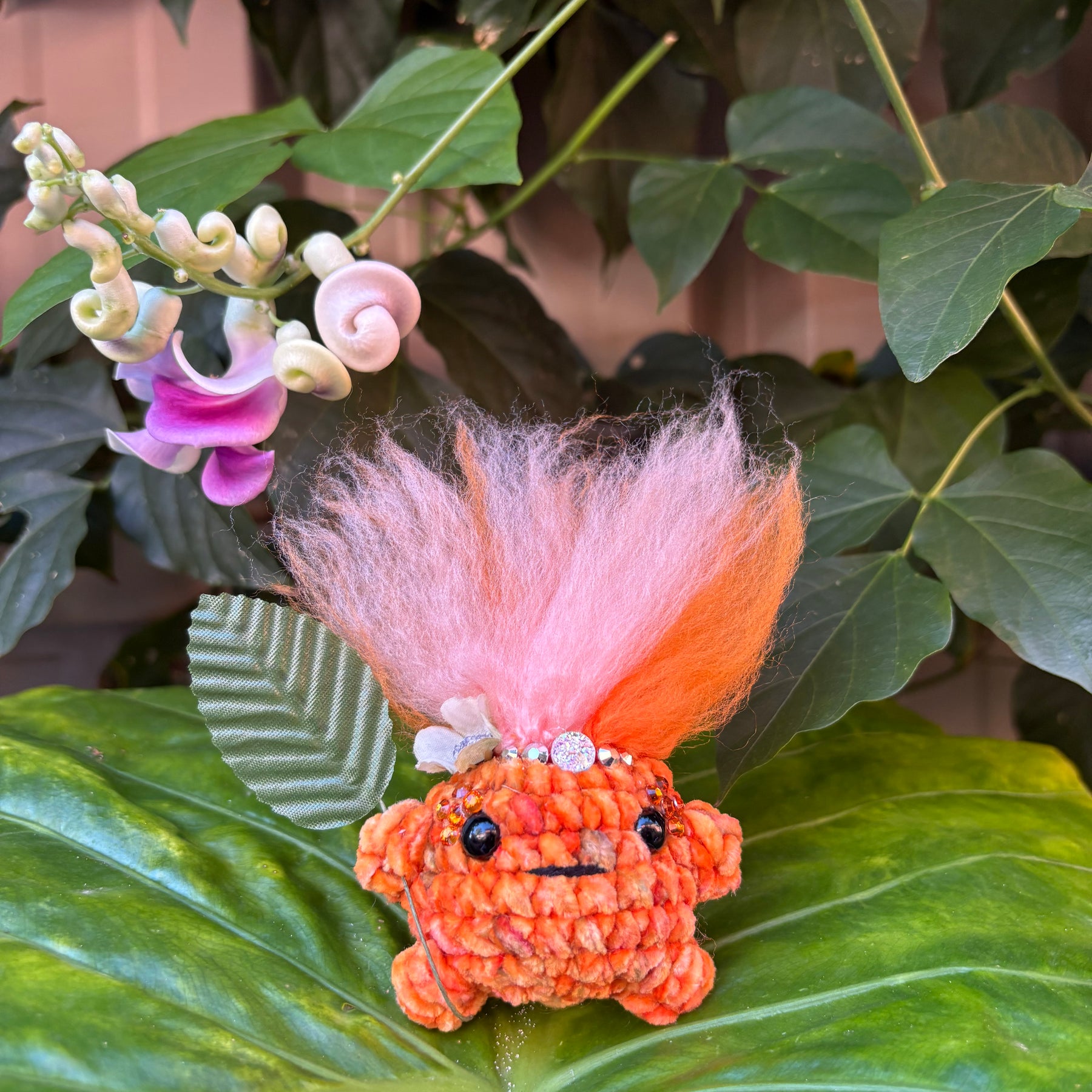 Handmade crochet Cosplay Forest Sprite woodland guardian fairy creature familiar