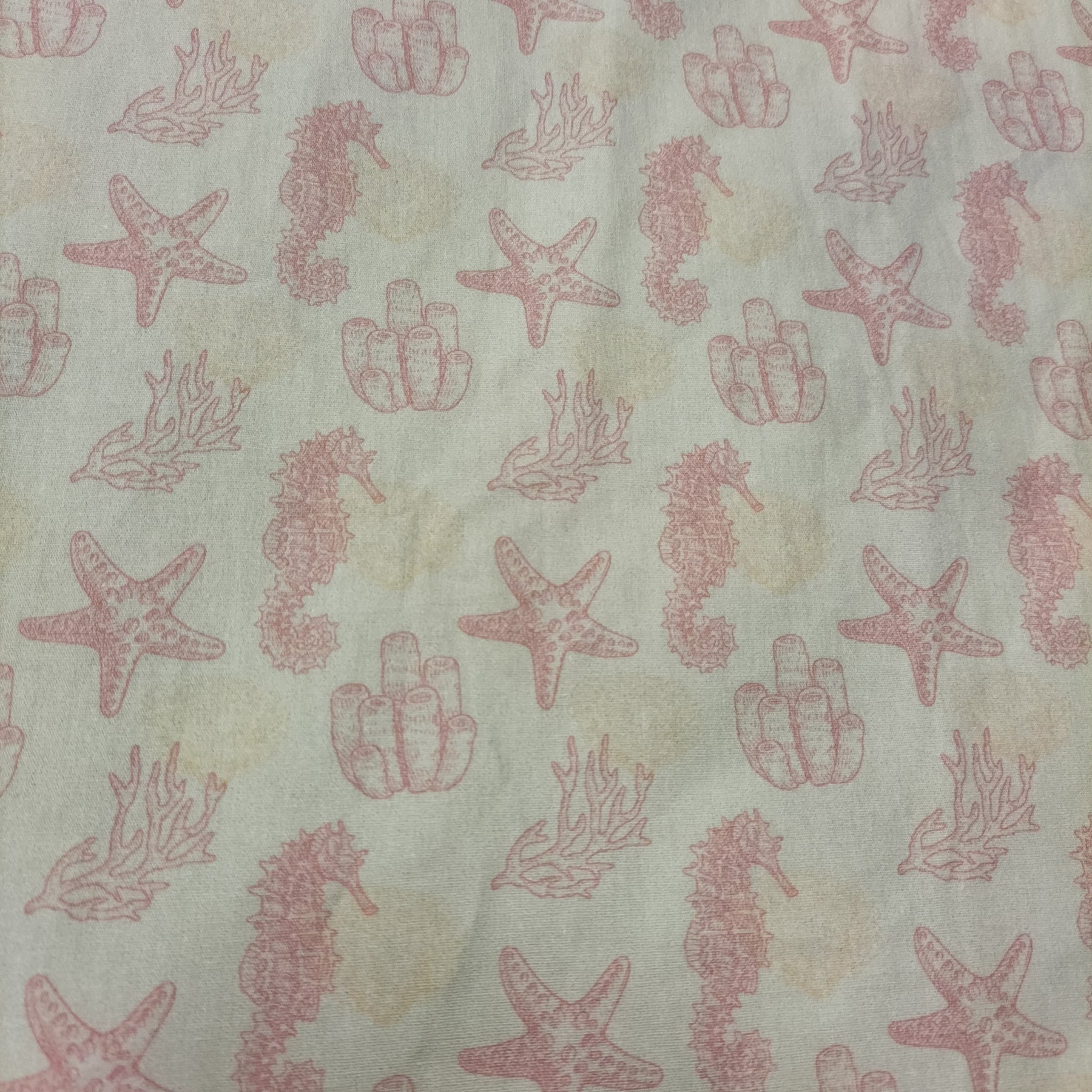 FITTED COT SHEET - SEAHORSES, STAR FISH AND CORAL
