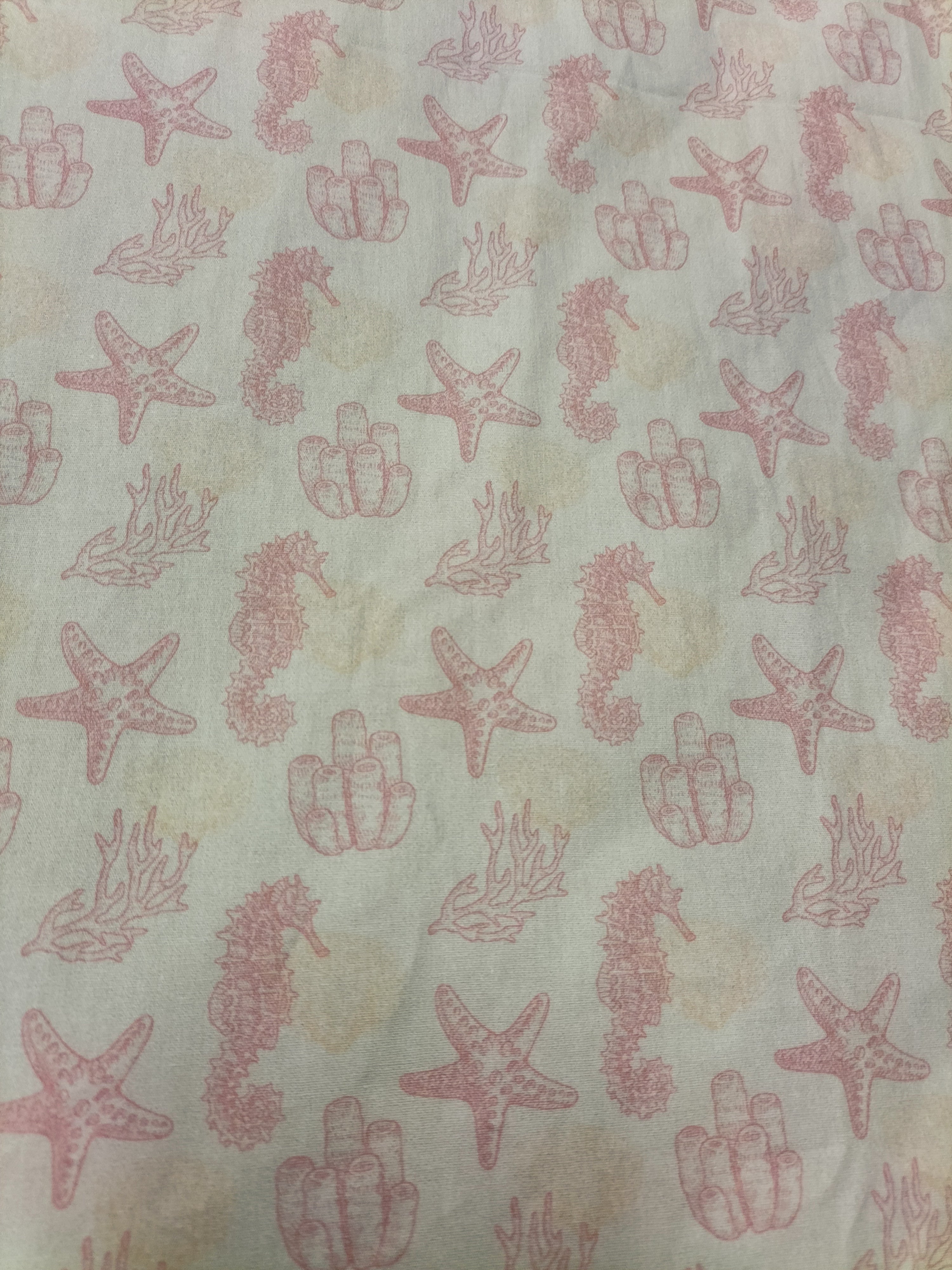 FITTED COT SHEET - SEAHORSES, STAR FISH AND CORAL