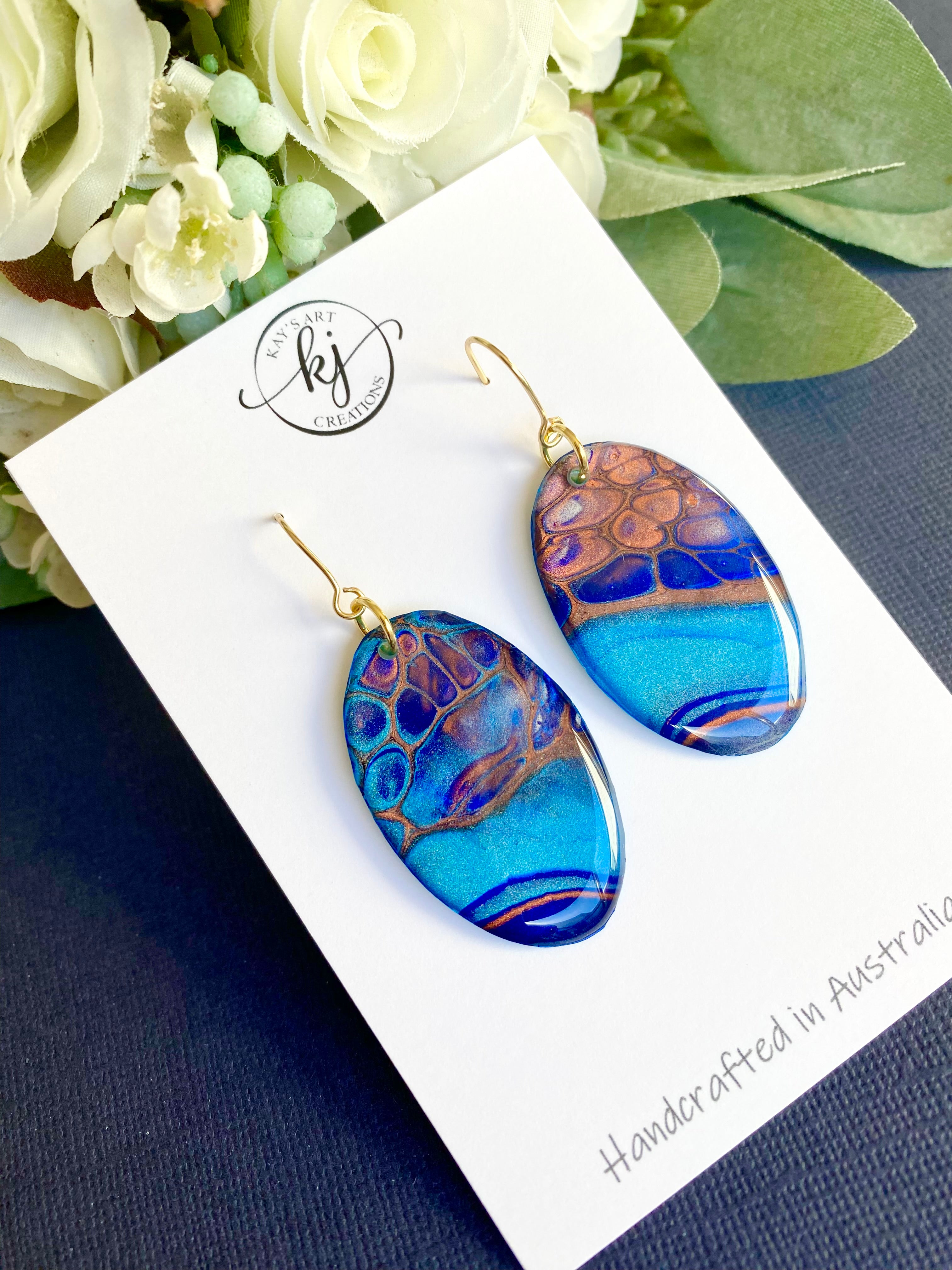 Oval Artisan Lightweight Dangle Earrings