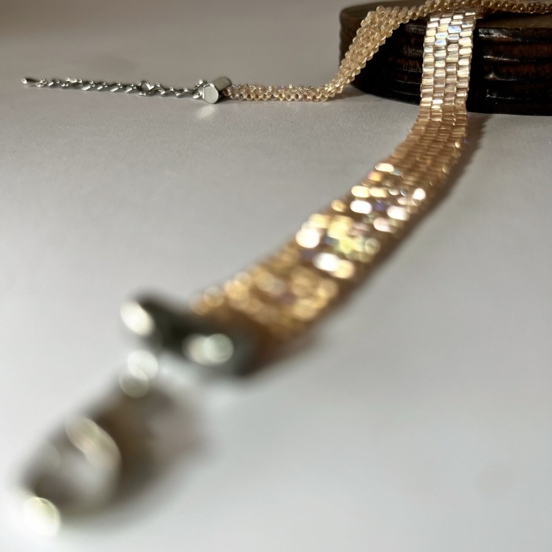SHINE BRIGHT Necklace | beaded choker | nude beige color