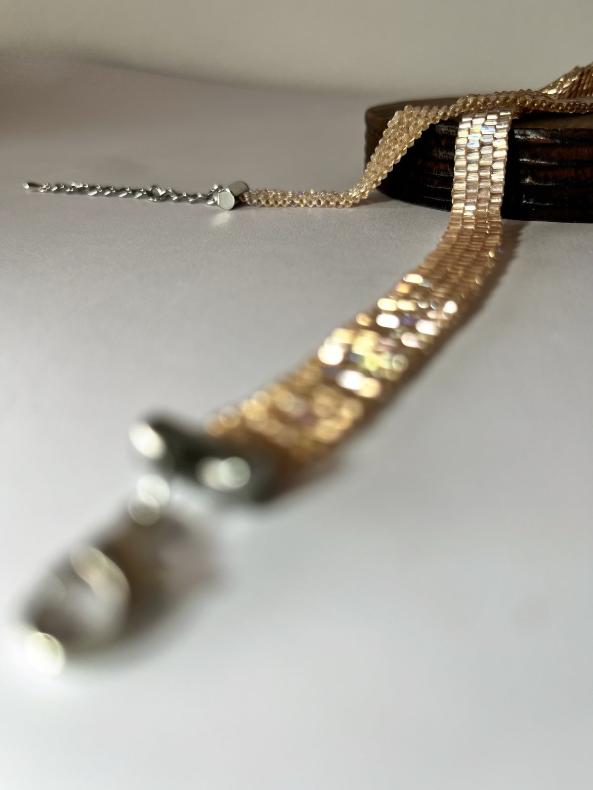 SHINE BRIGHT Necklace | beaded choker | nude beige color