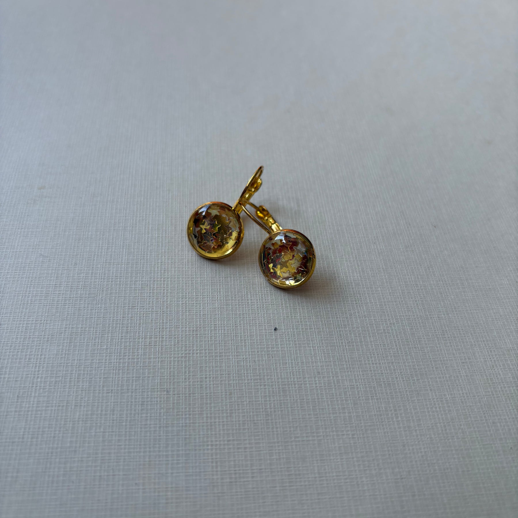 Yellow Glitter Resin earrings