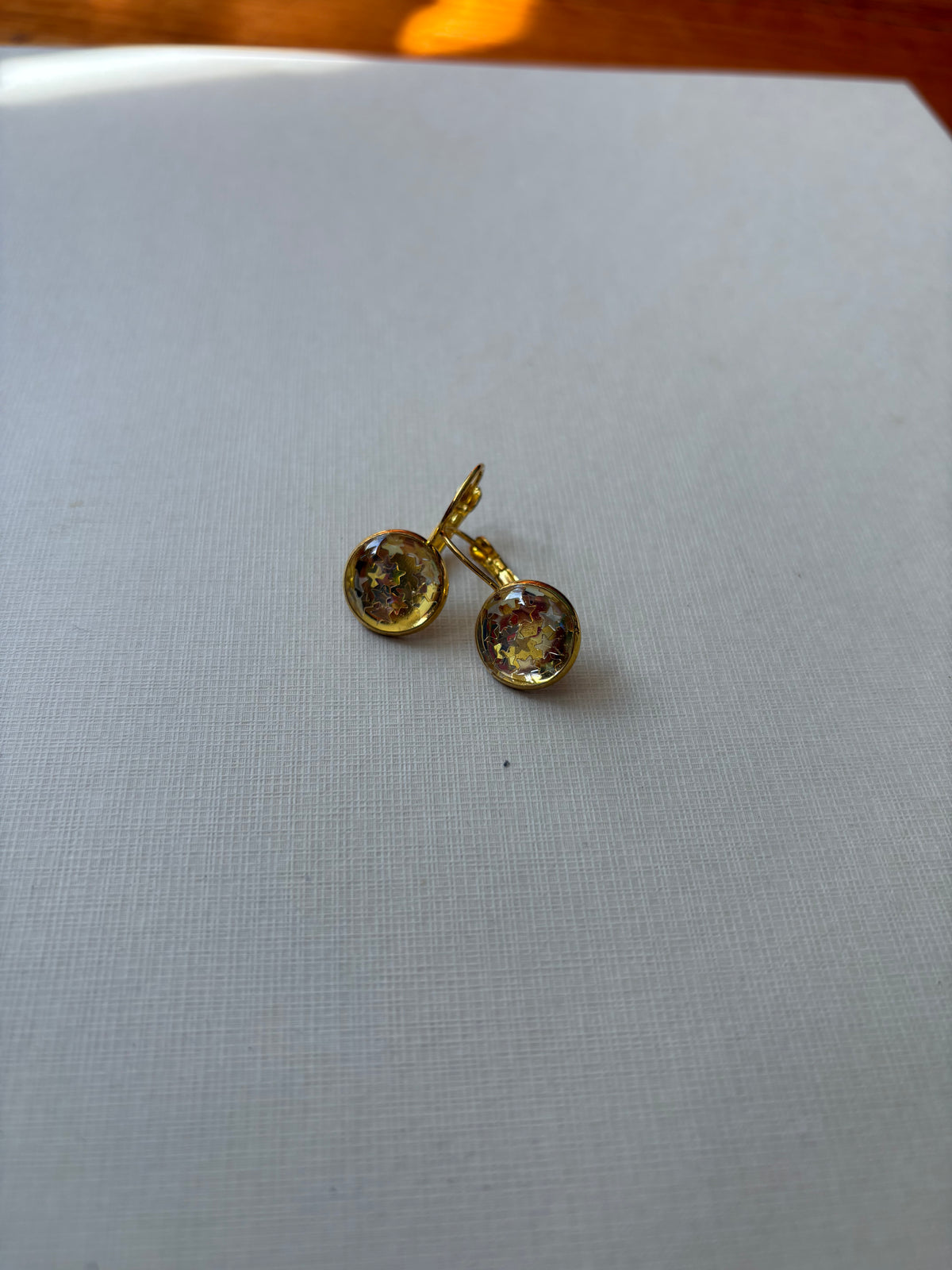 Yellow Glitter Resin earrings
