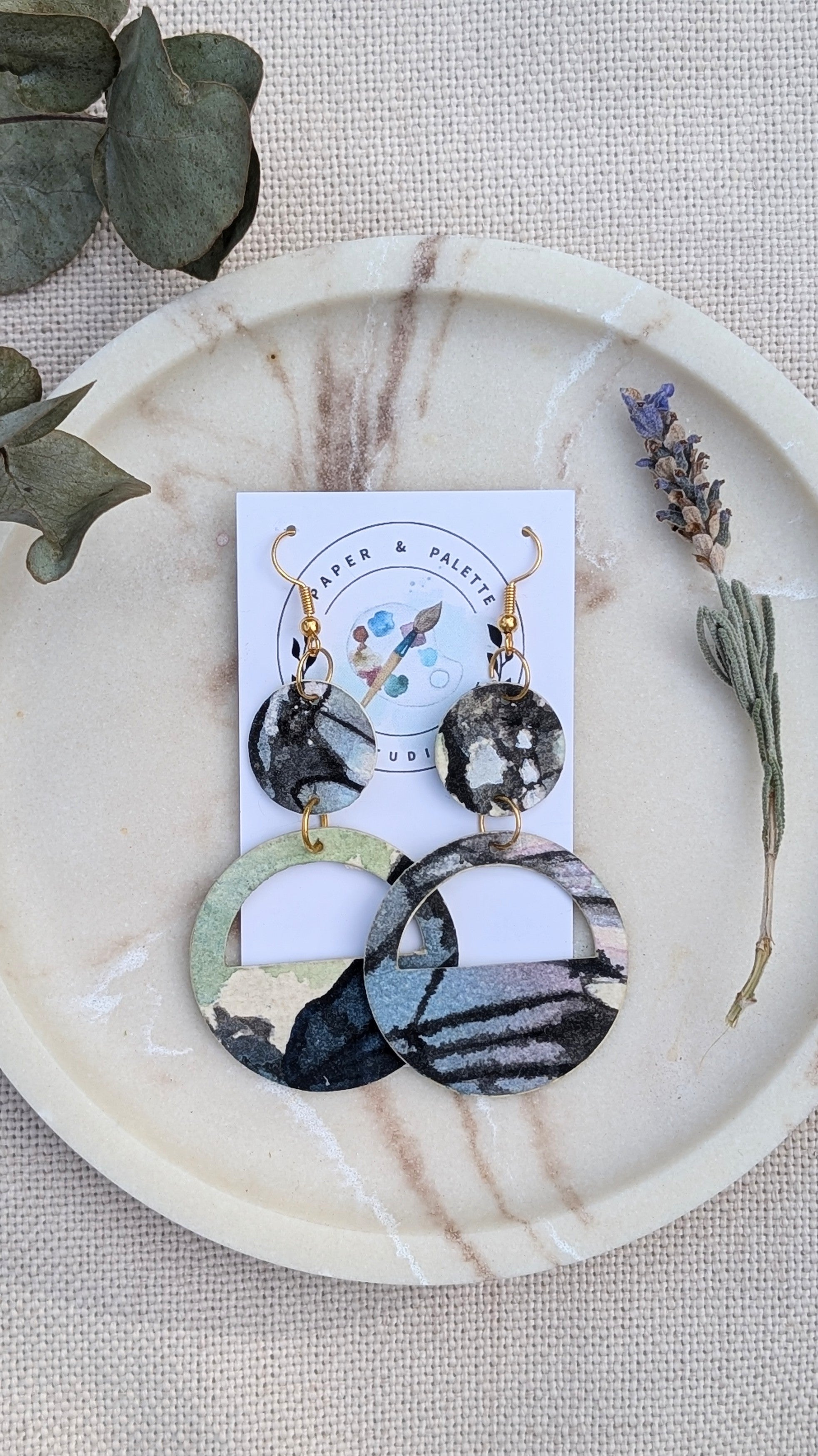 Butterfly Watercolour Earrings – Lightweight Paper Art Jewellery