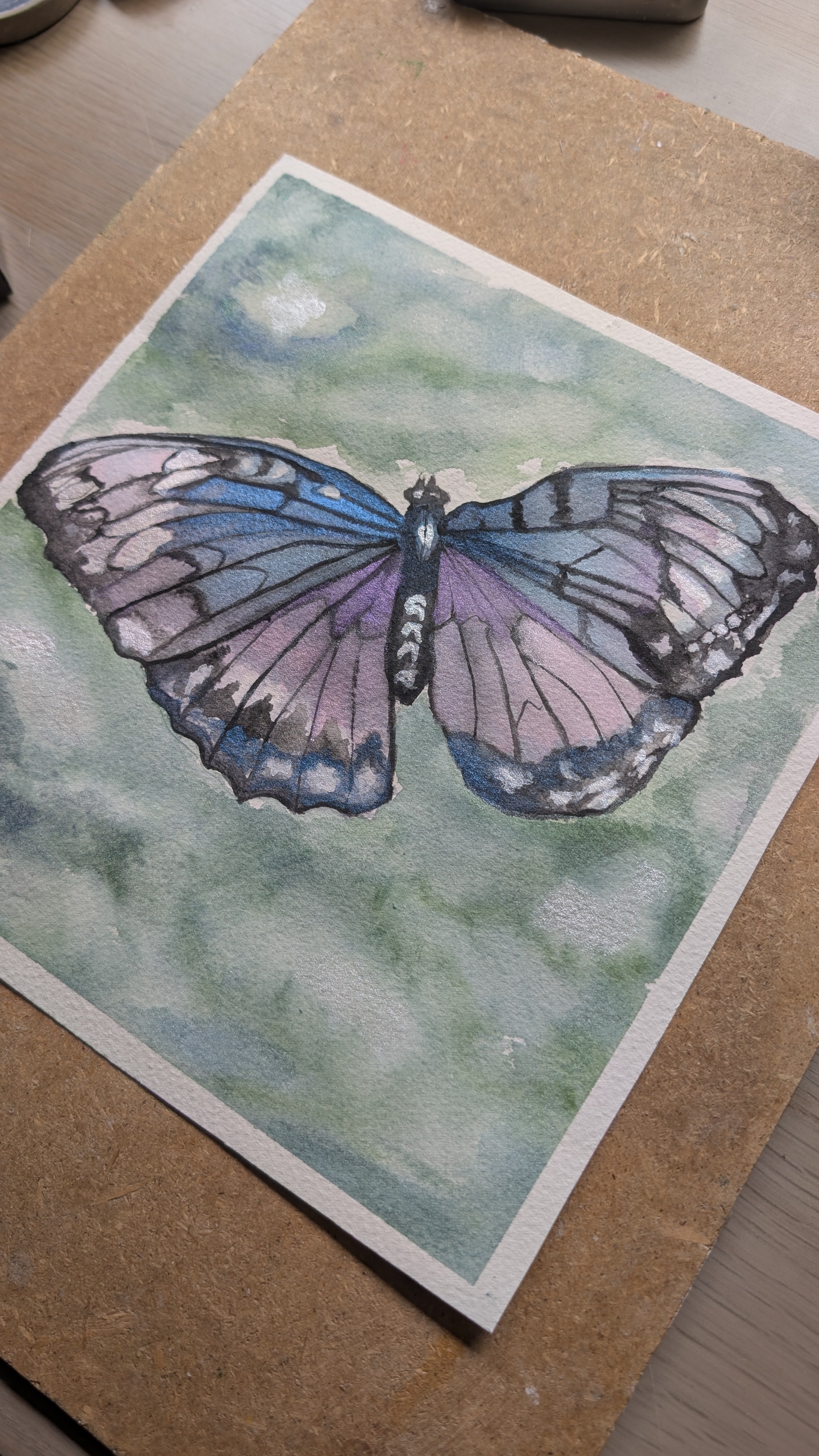 Butterfly Watercolour Earrings – Lightweight Paper Art Jewellery