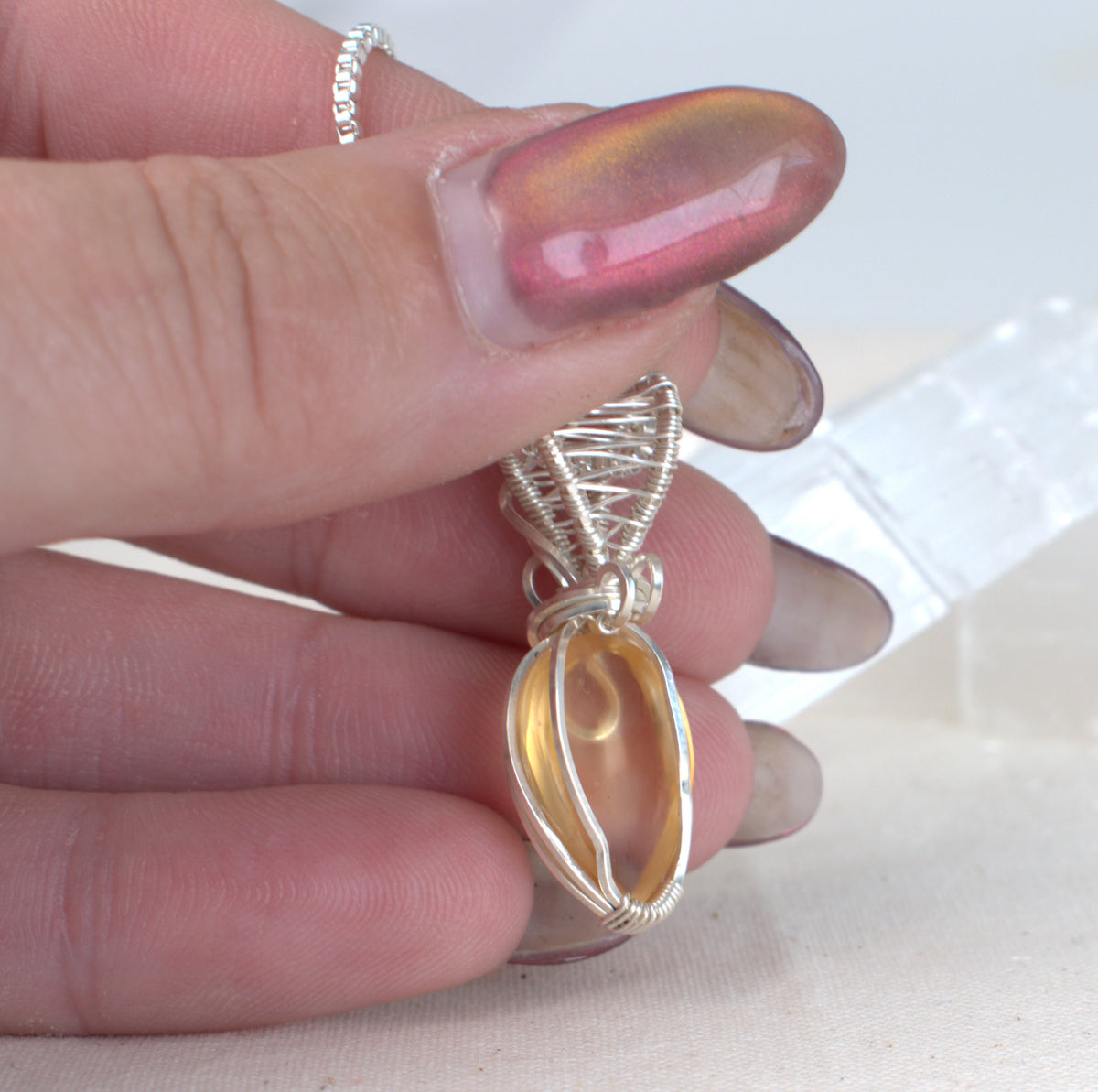 Citrine Keepsake – November Birthstone Silver-Filled Pendant