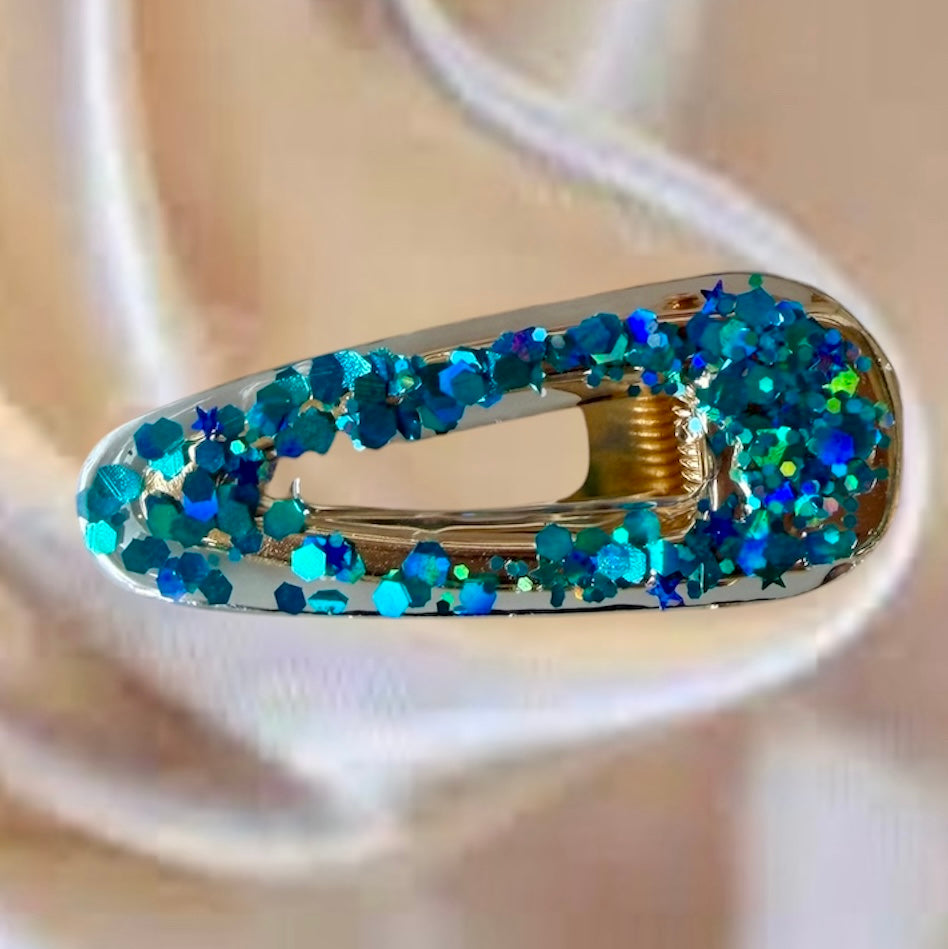 A Set Of Three Blue Barrettes