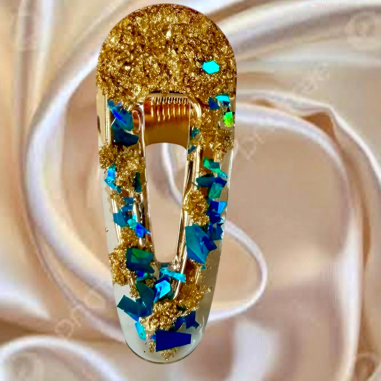 A Set Of Three Blue Barrettes