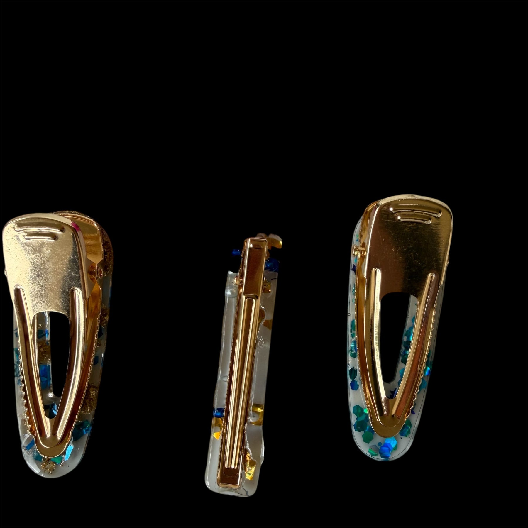A Set Of Three Blue Barrettes