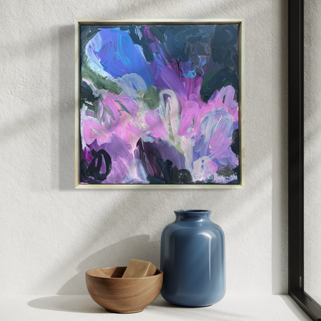 “Fly Away” framed small original abstract art artwork wall art