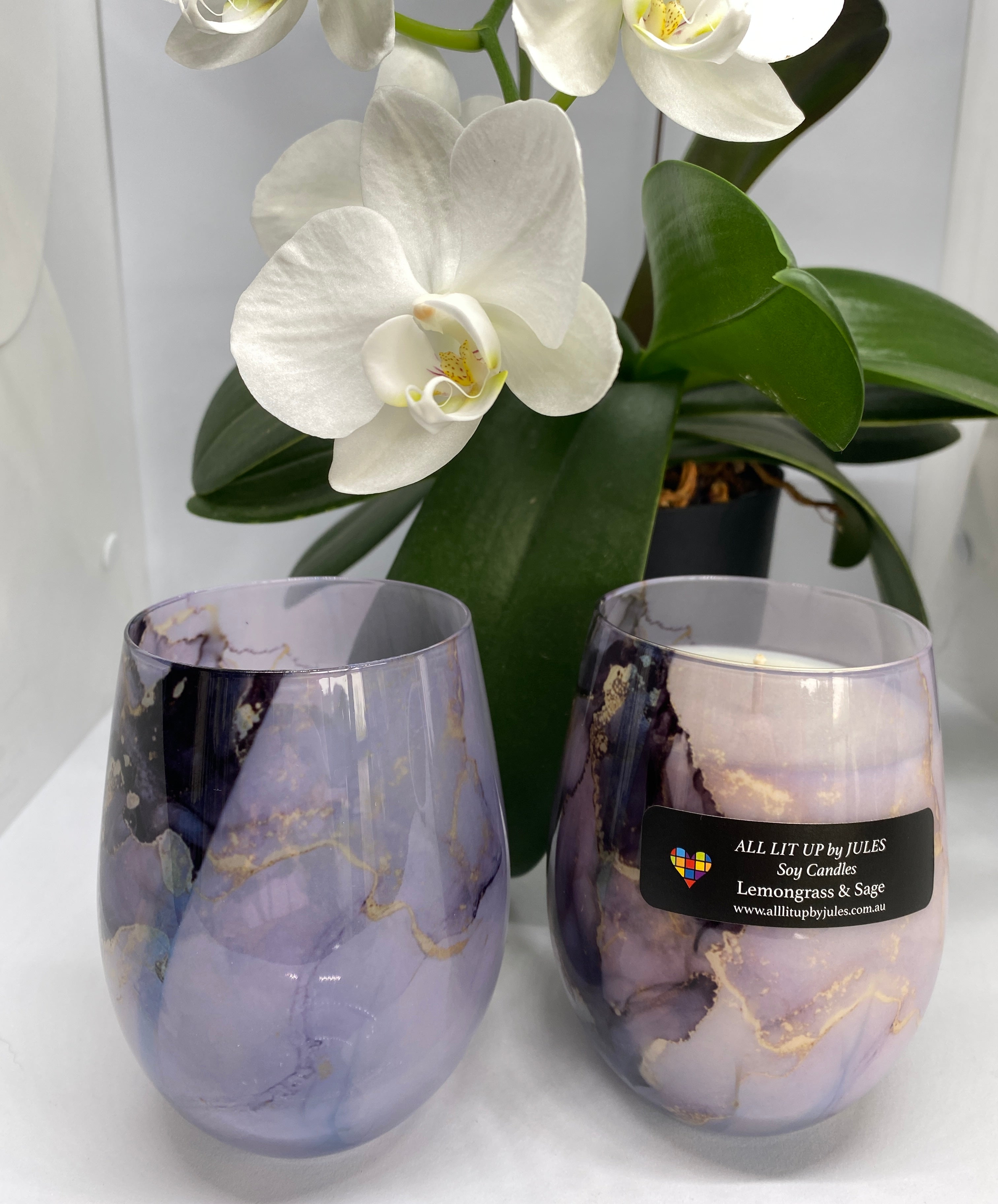 Renee Marble Purple Agate Glass - Poured to Order