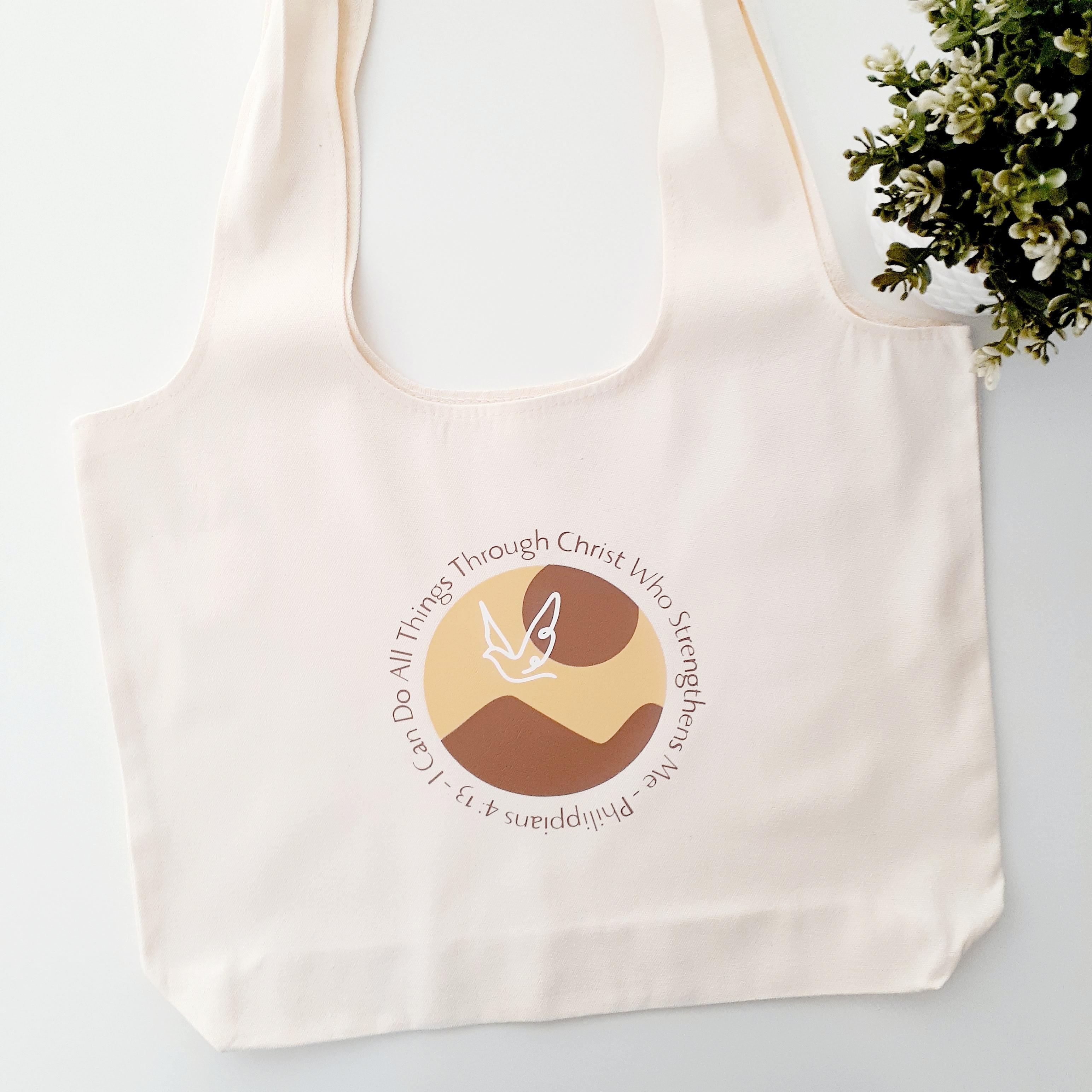 Christian Bag,  Bible Verse Tote, Gift, I Can Do All Things Through Christ