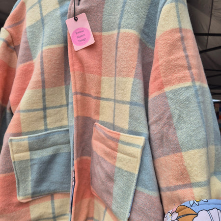 Upcycled woollen blanket jacket size 18