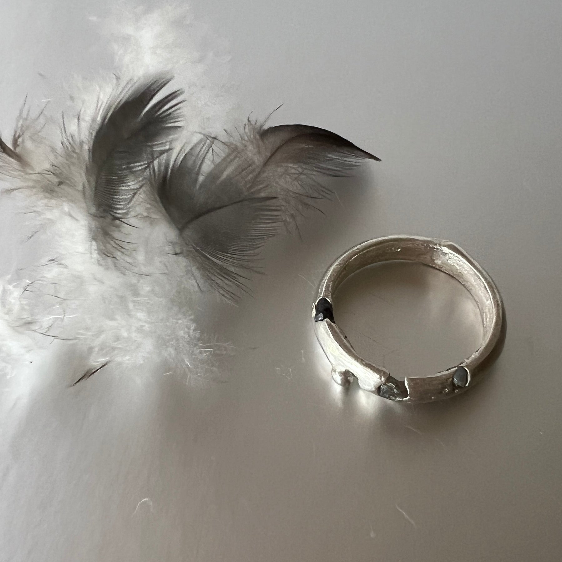 "Coomalie Creek" - Sterling Silver Ring with far North Queensland sapphire-Size "O.5"