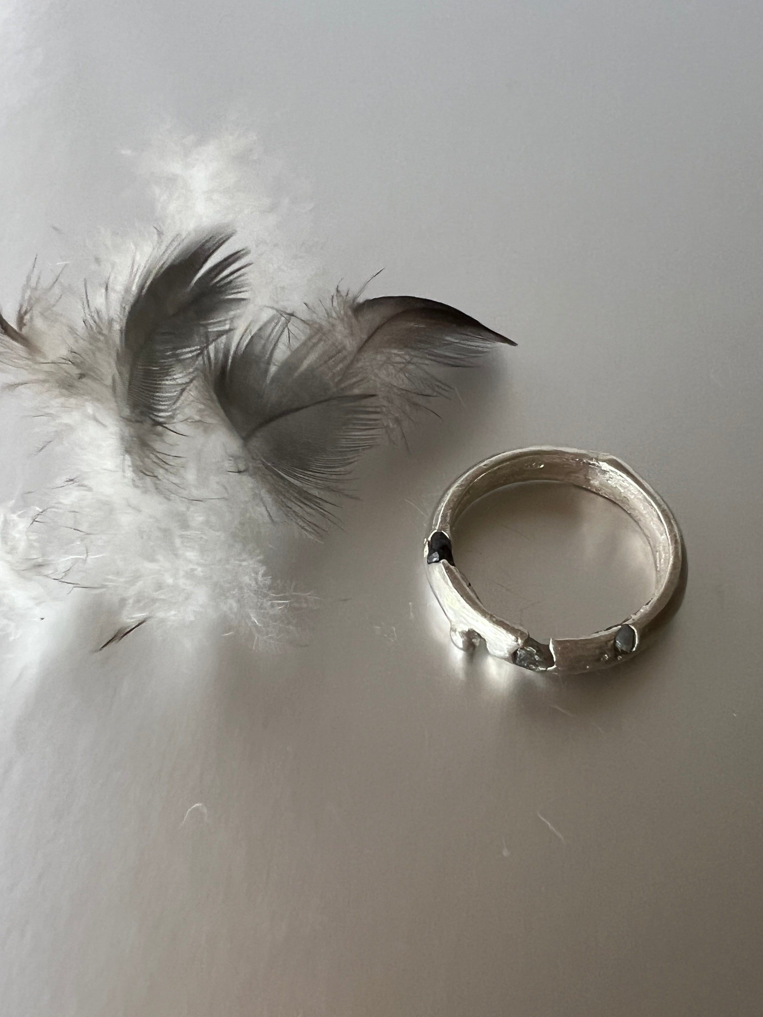 "Coomalie Creek" - Sterling Silver Ring with far North Queensland sapphire-Size "O.5"