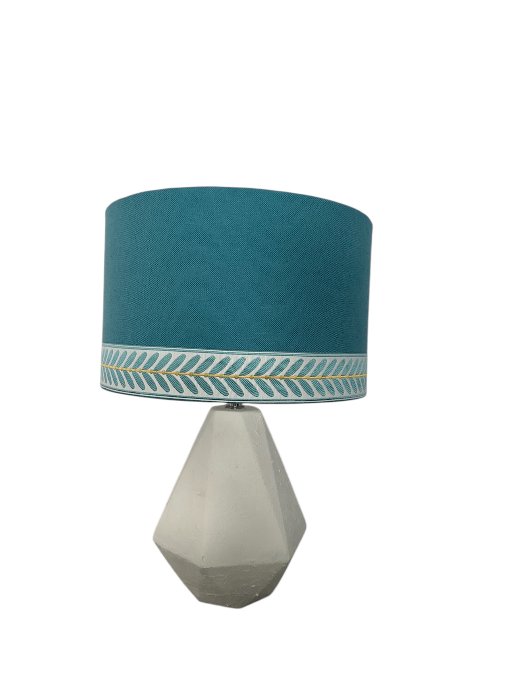 Seaside Coastal Drum Lampshade with trim