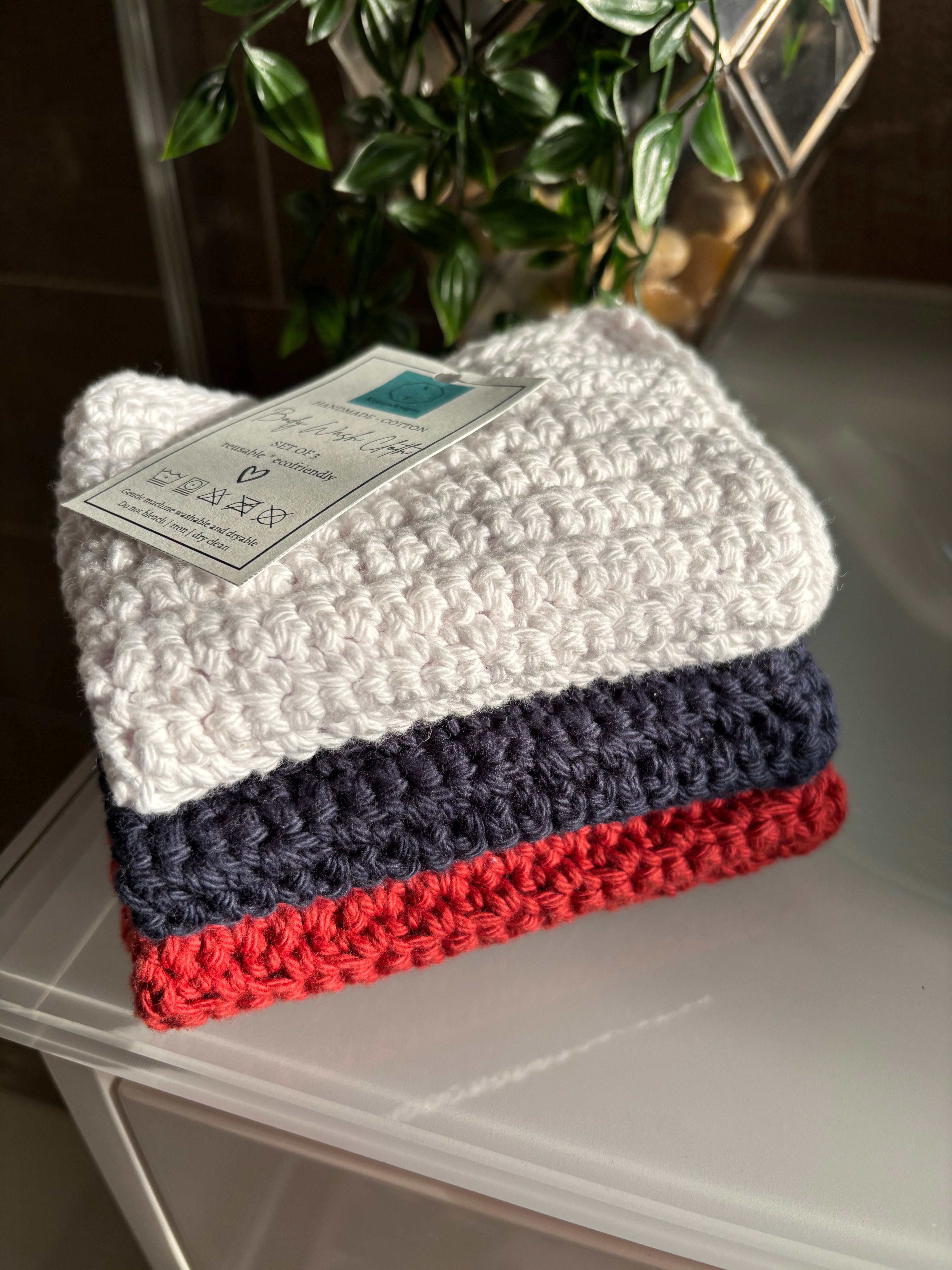 Reusable Cotton Wash Cloths - Set 3