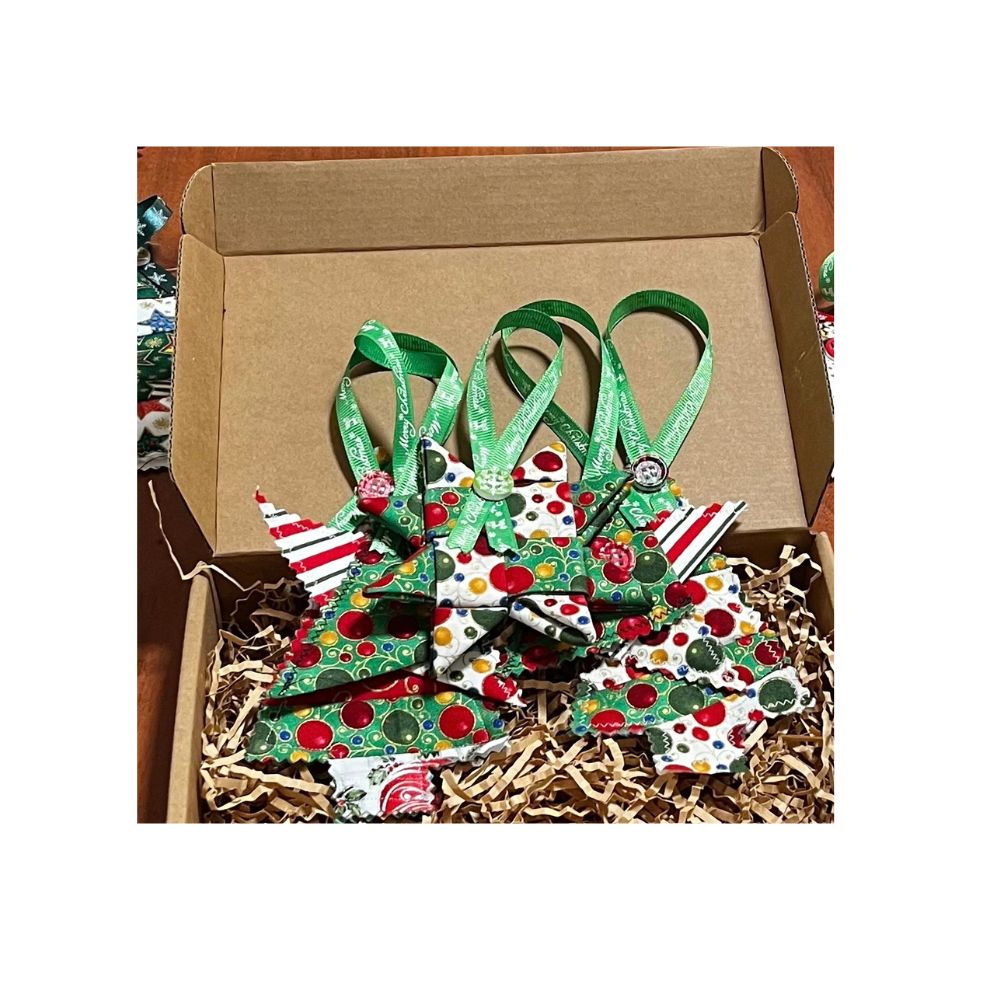 Handmade | Fabric Christmas Decorations | pack of 5 | Baubles