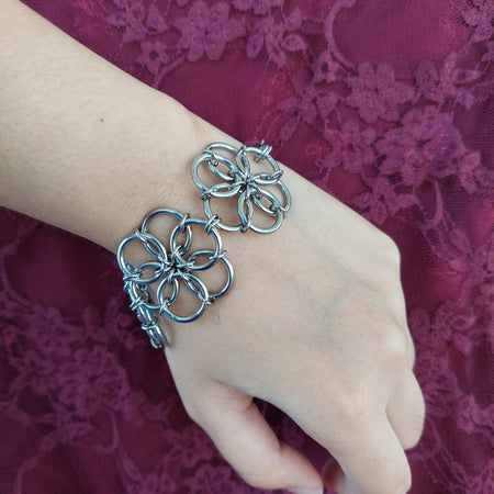 Chainmaille flower bracelet