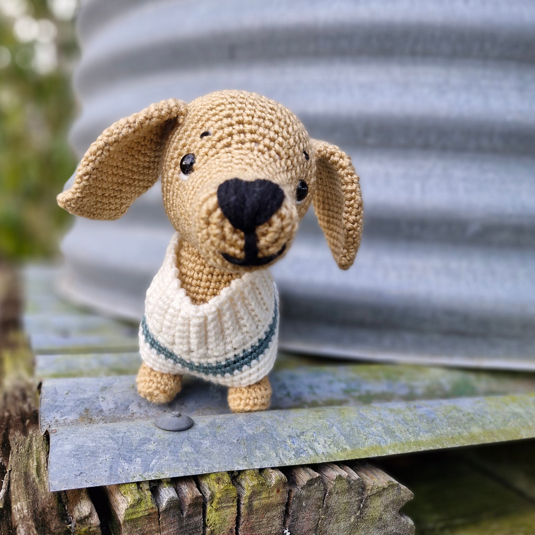 Super cute Hand crochet Light Dachshund Dog (Sausage Dog)