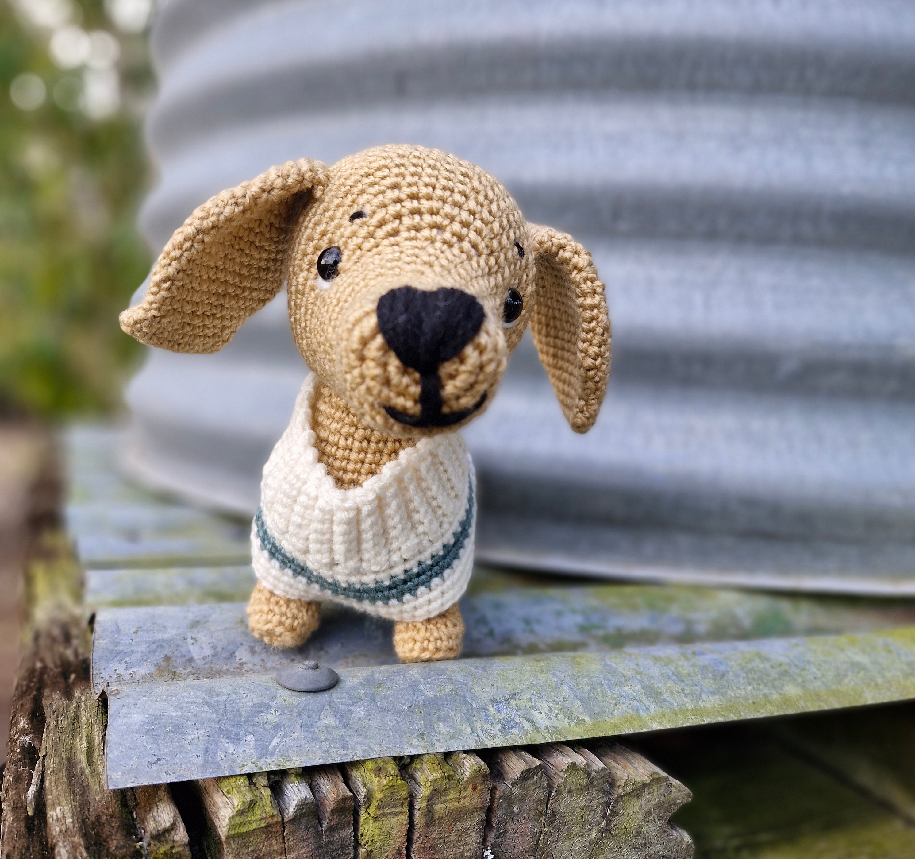 Super cute Hand crochet Light Dachshund Dog (Sausage Dog)