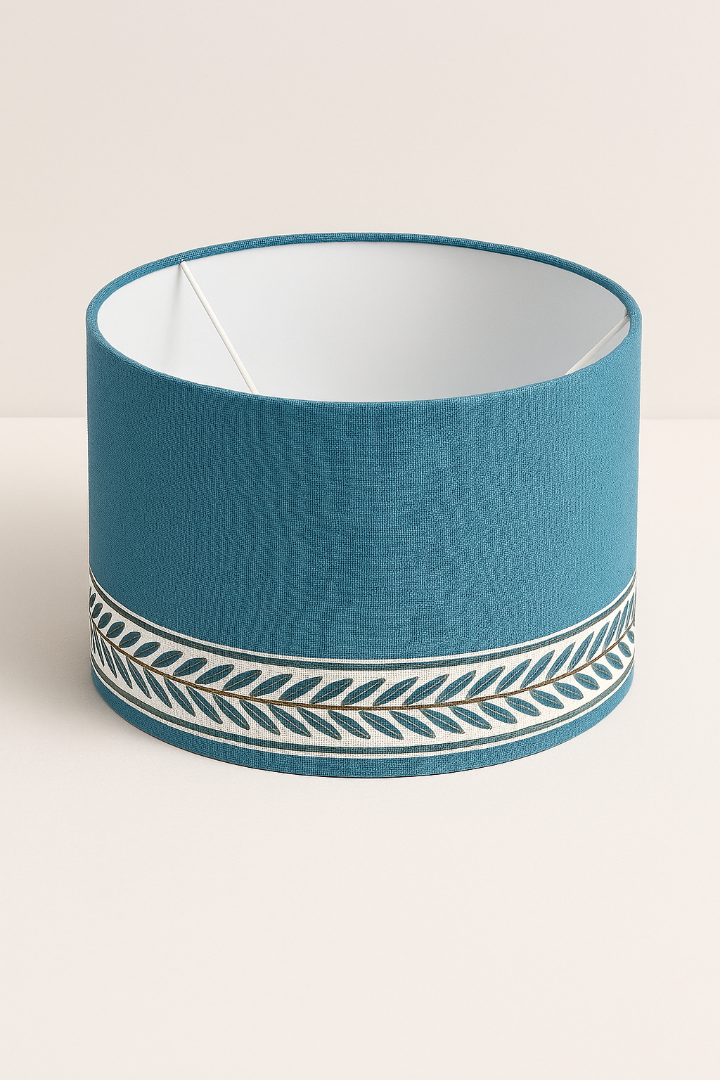 Seaside Coastal Drum Lampshade with trim