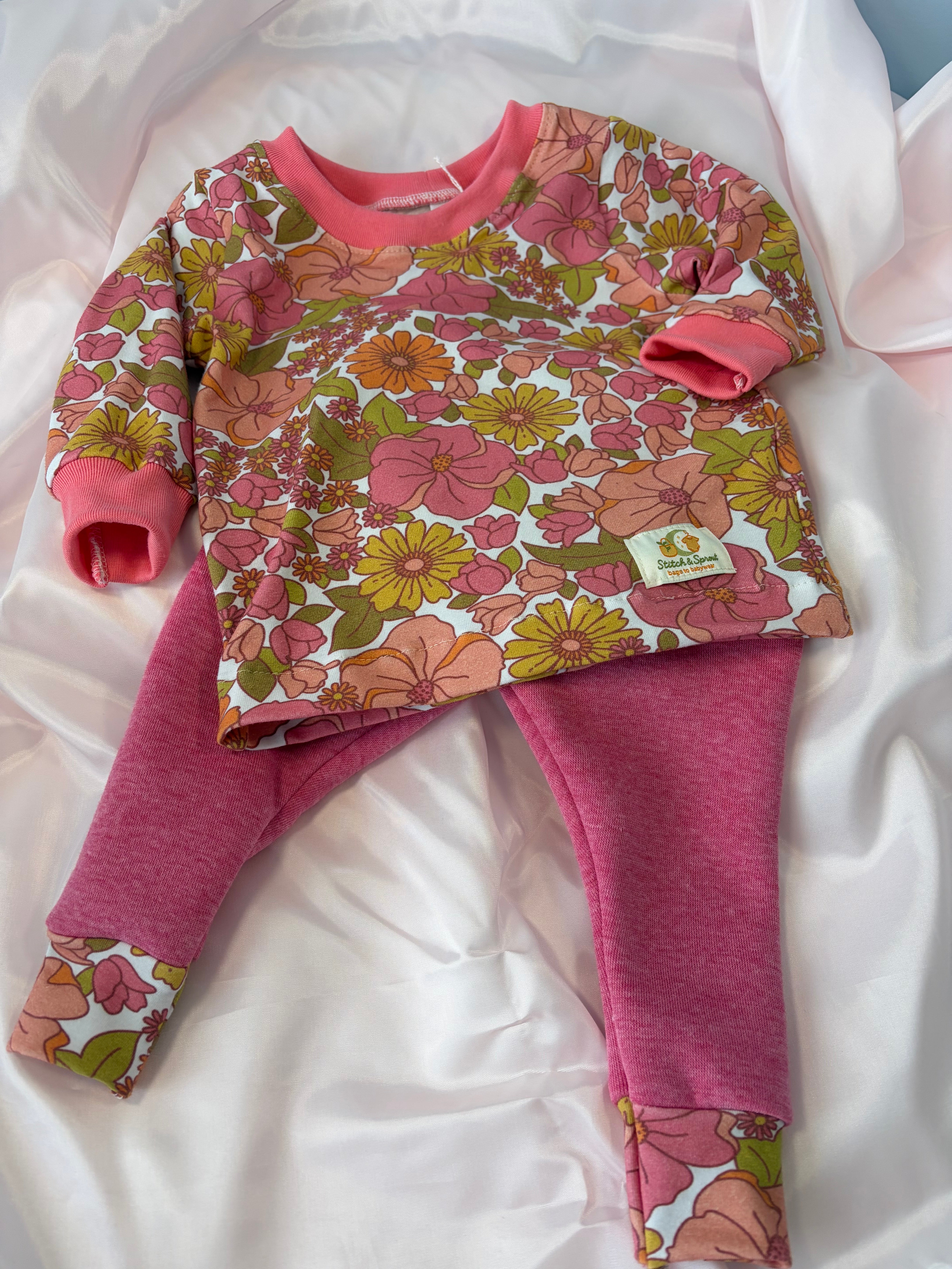 Vintage Bloom Floral Top and Pants Set
