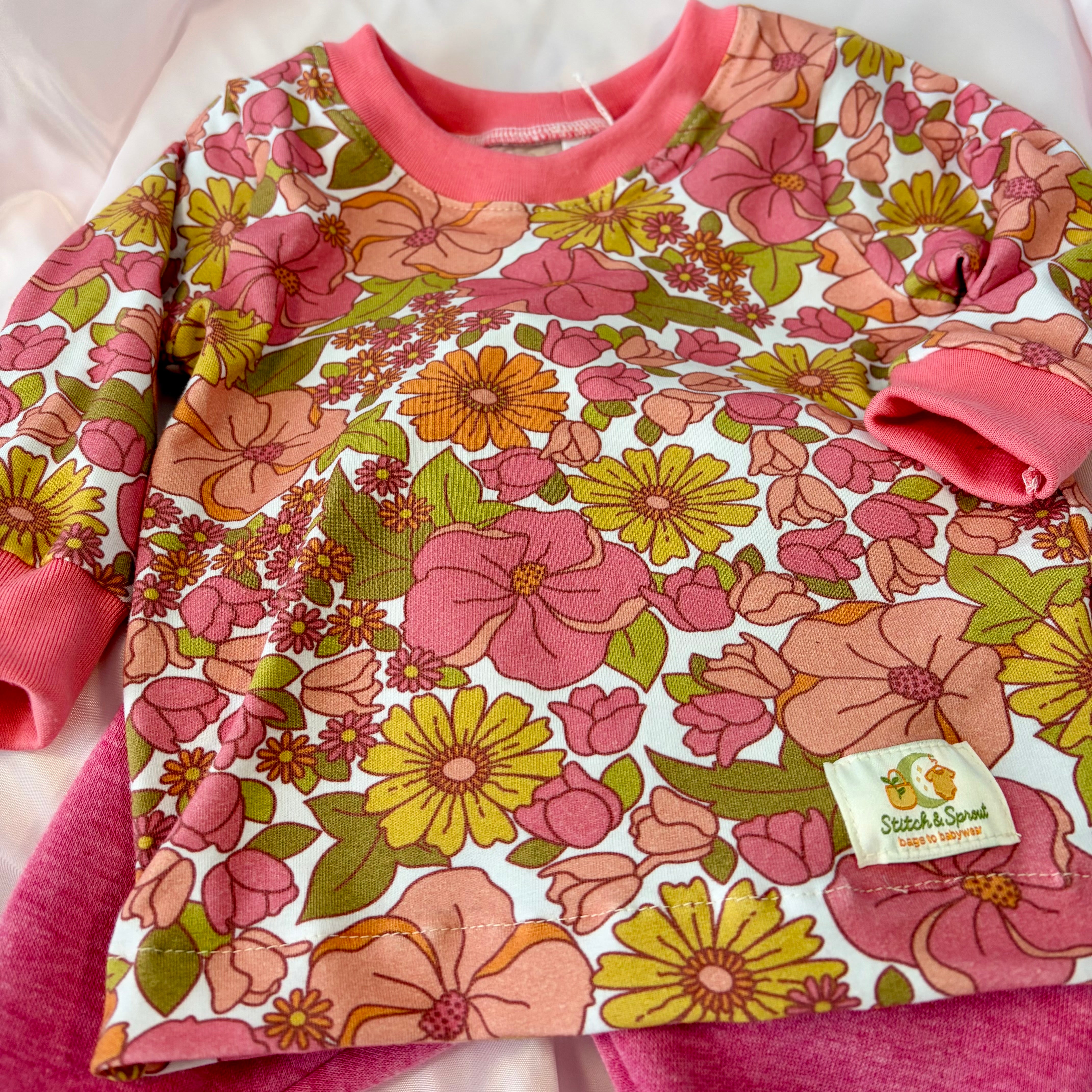 Vintage Bloom Floral Top and Pants Set
