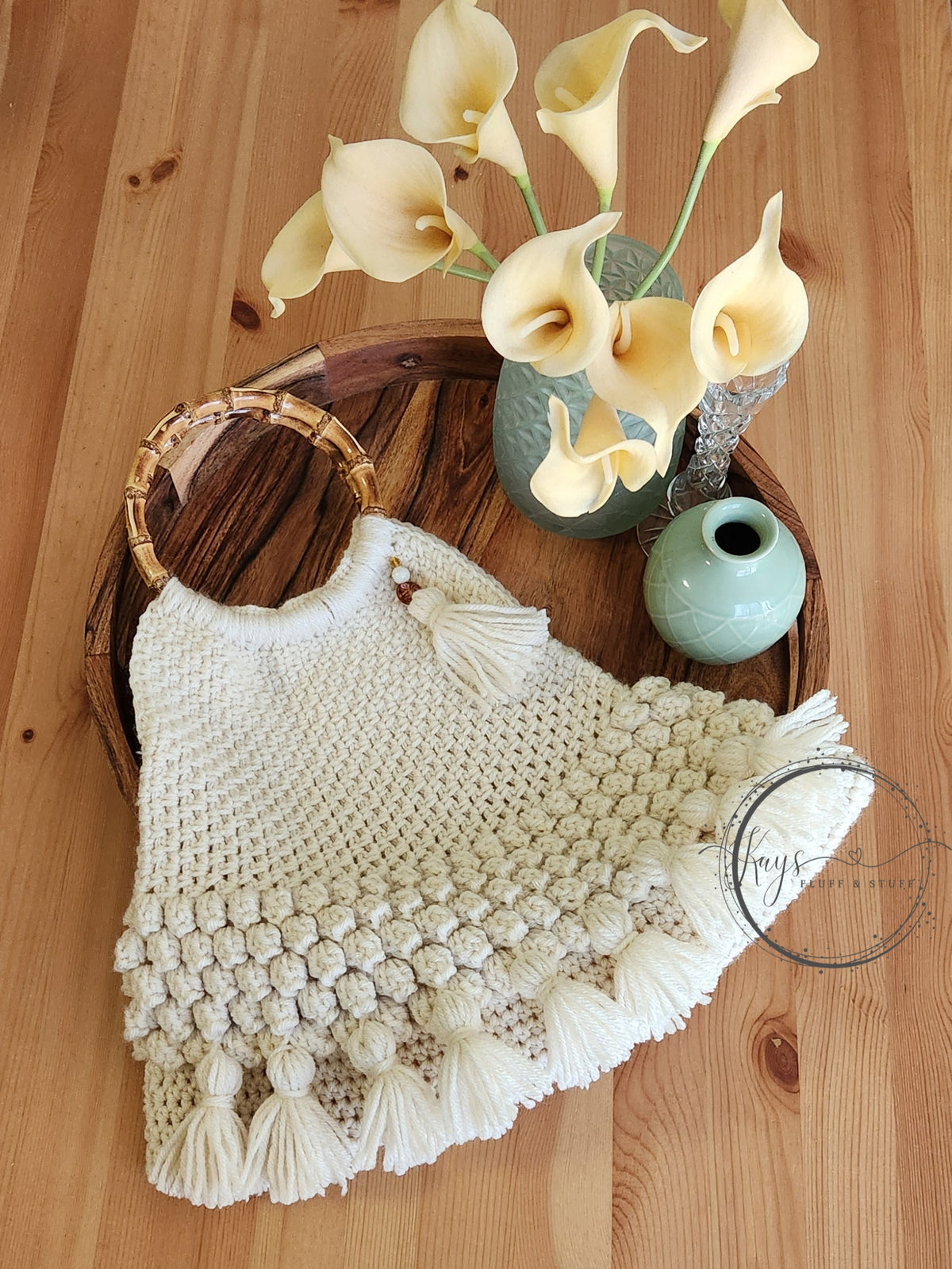 Crochet Boho Bags with Bamboo-Style Handles