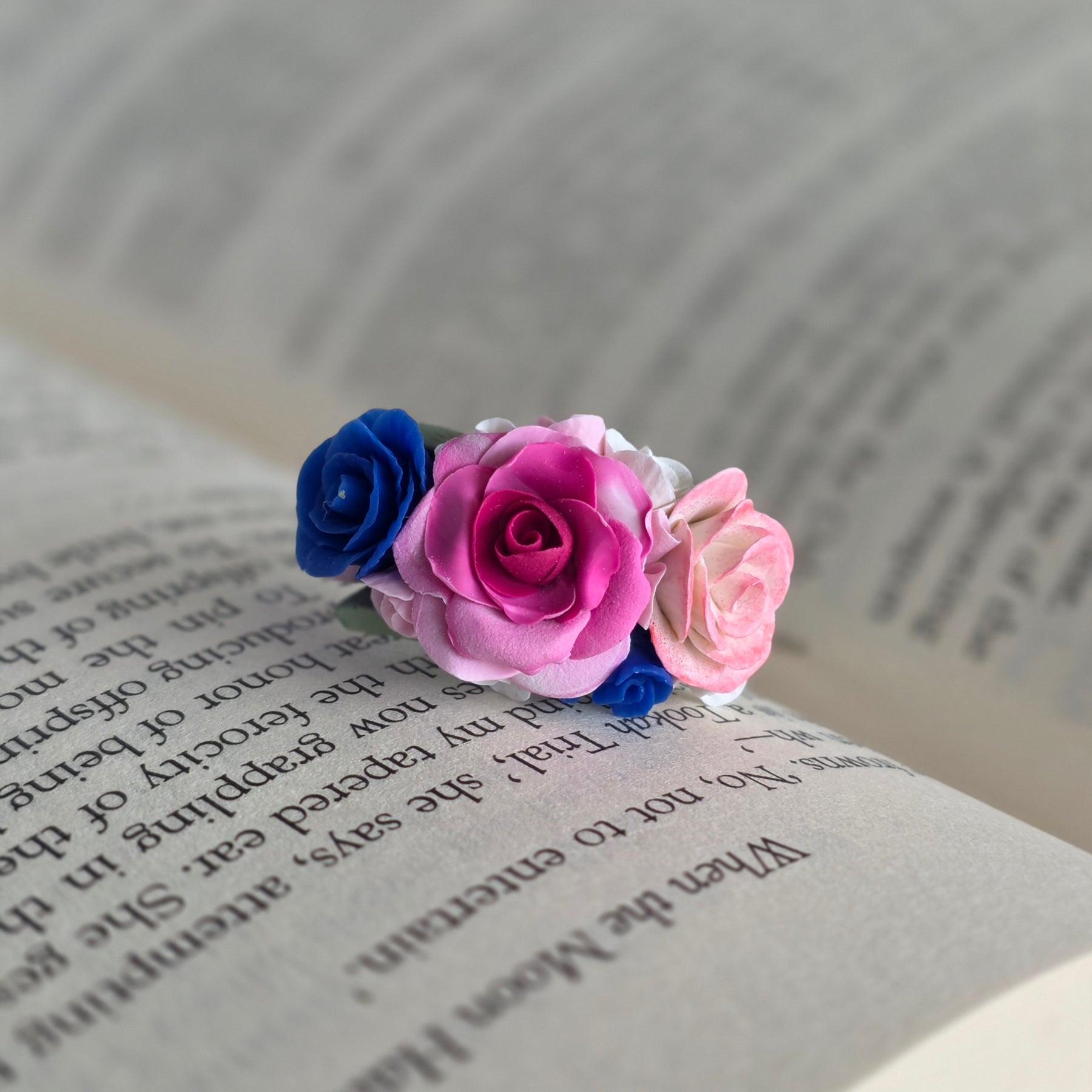 Secret Garden Bookmark | Polymer Clay Flower Bookmark | Book Lover Gift | Teacher Gift | Australian Made