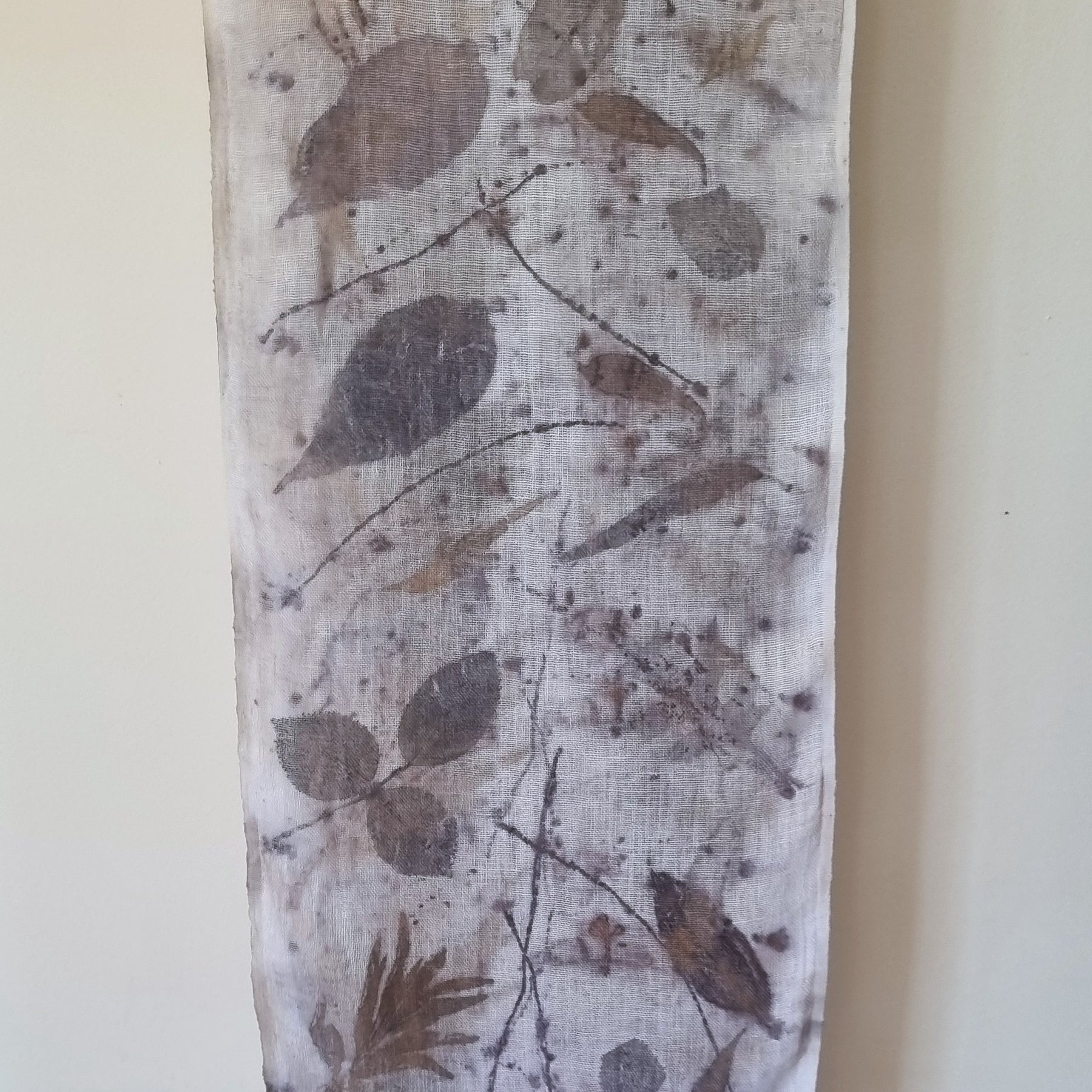 The Ingrid - Pure Handloomed Linen Ecoprint Scarf