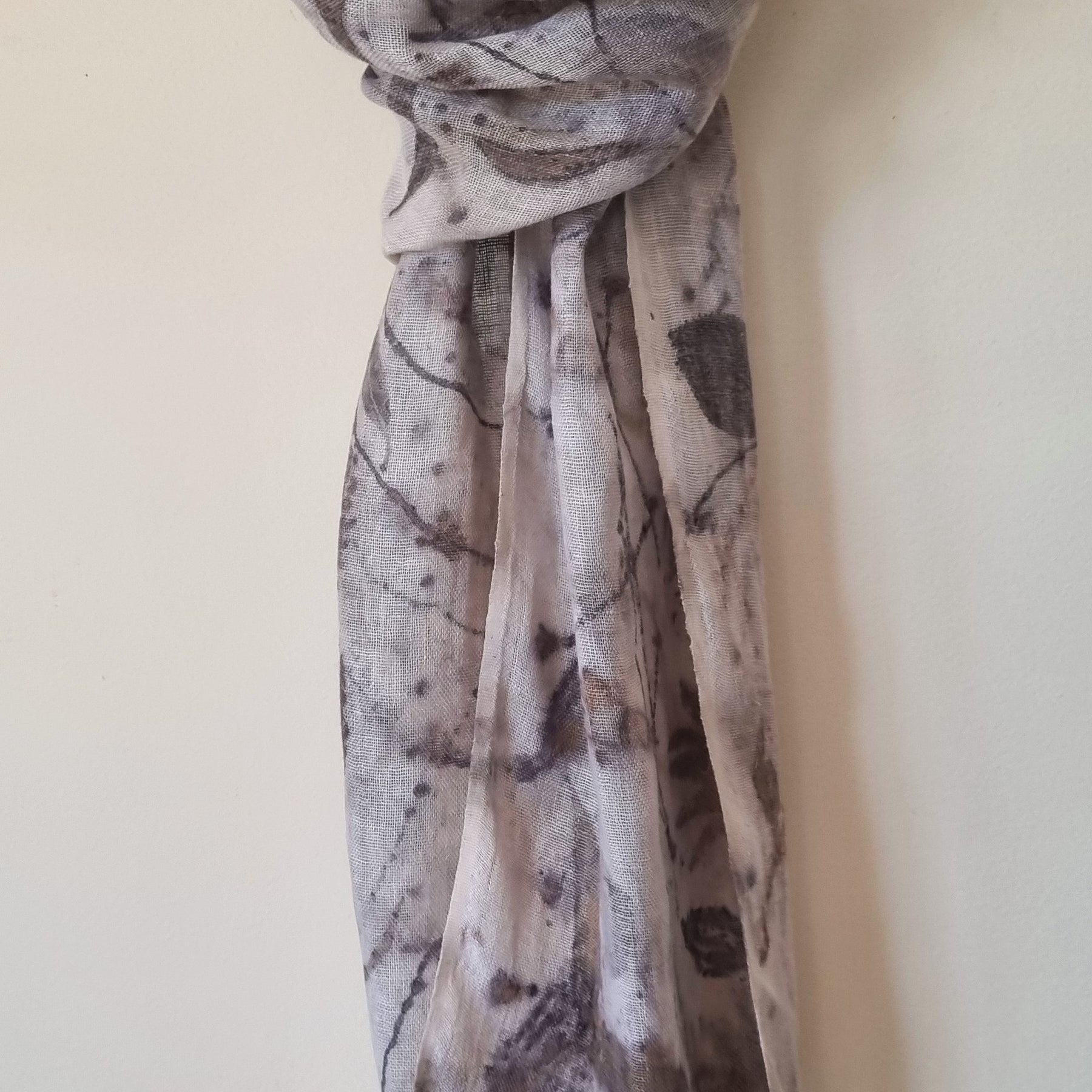 The Ingrid - Pure Handloomed Linen Ecoprint Scarf