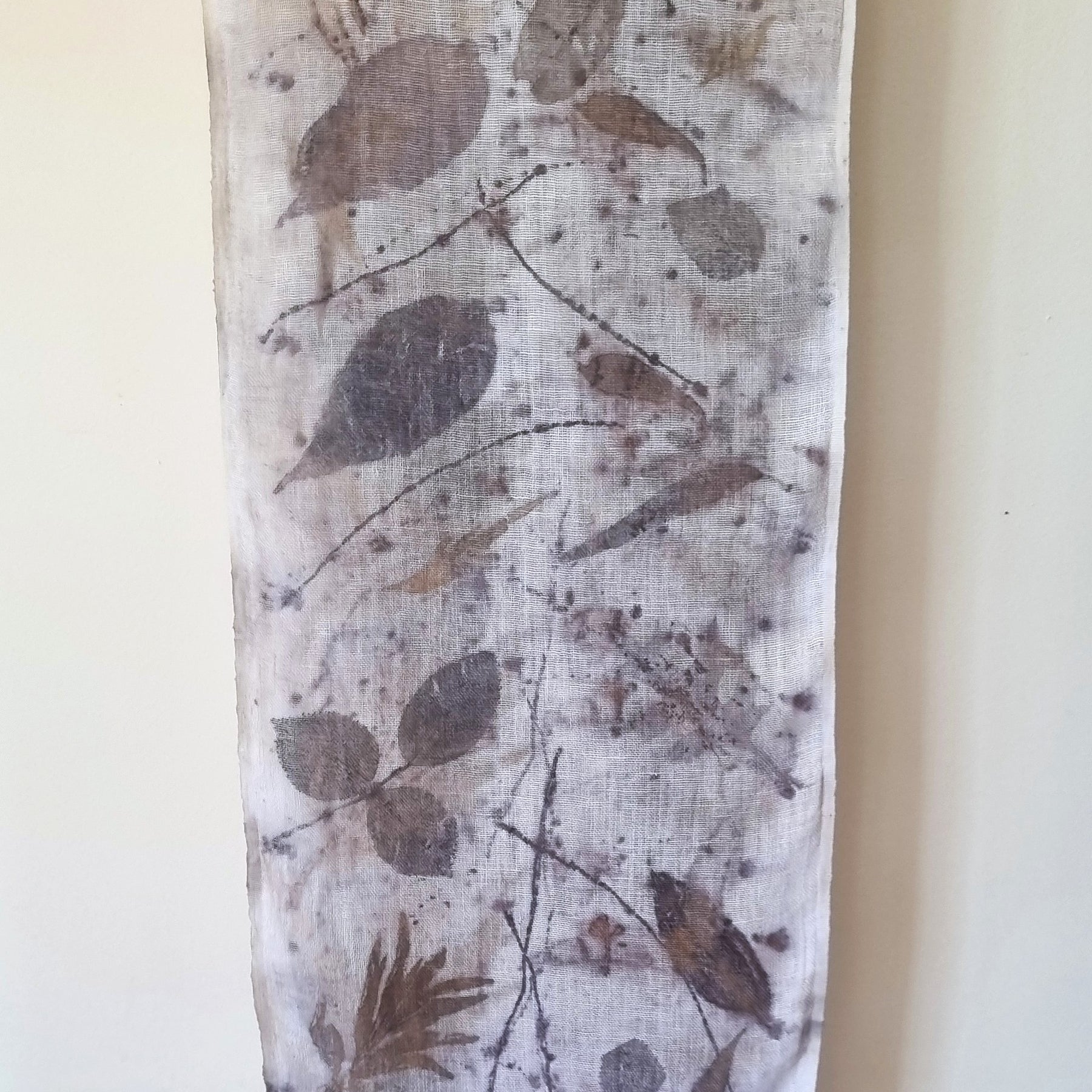 The Ingrid - Pure Handloomed Linen Ecoprint Scarf