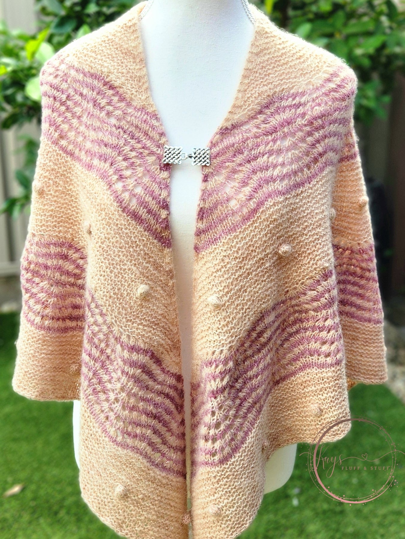 Handknit Alpaca Blend Shawl / Wrap